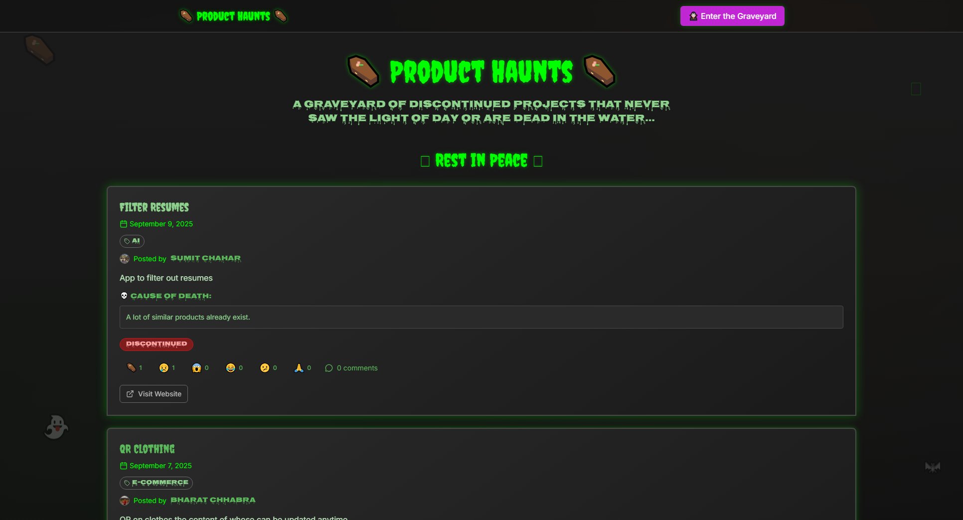 Product Haunts Screenshot Product Haunts Screenshot