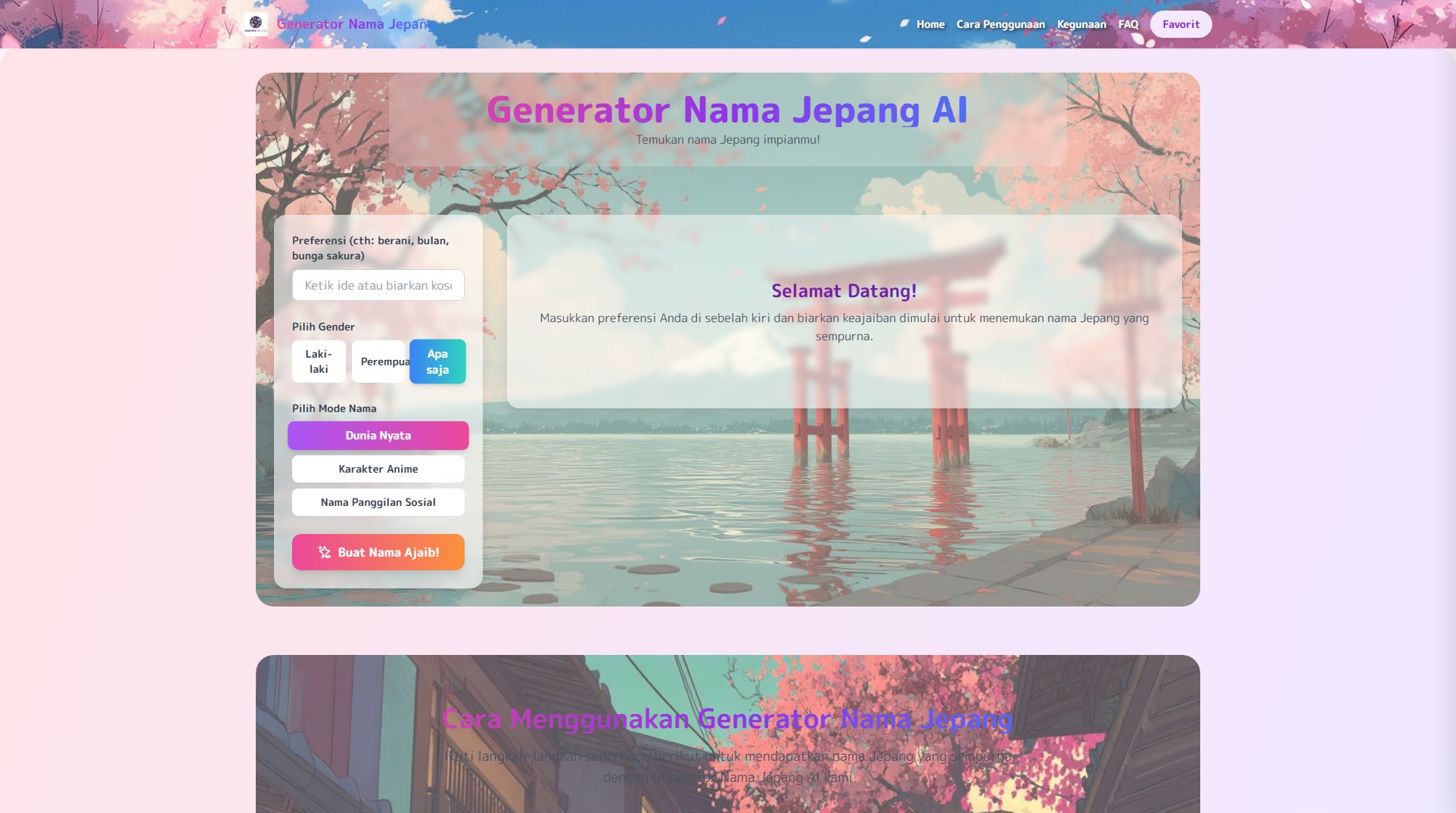 Generator Nama Jepang AI Screenshot