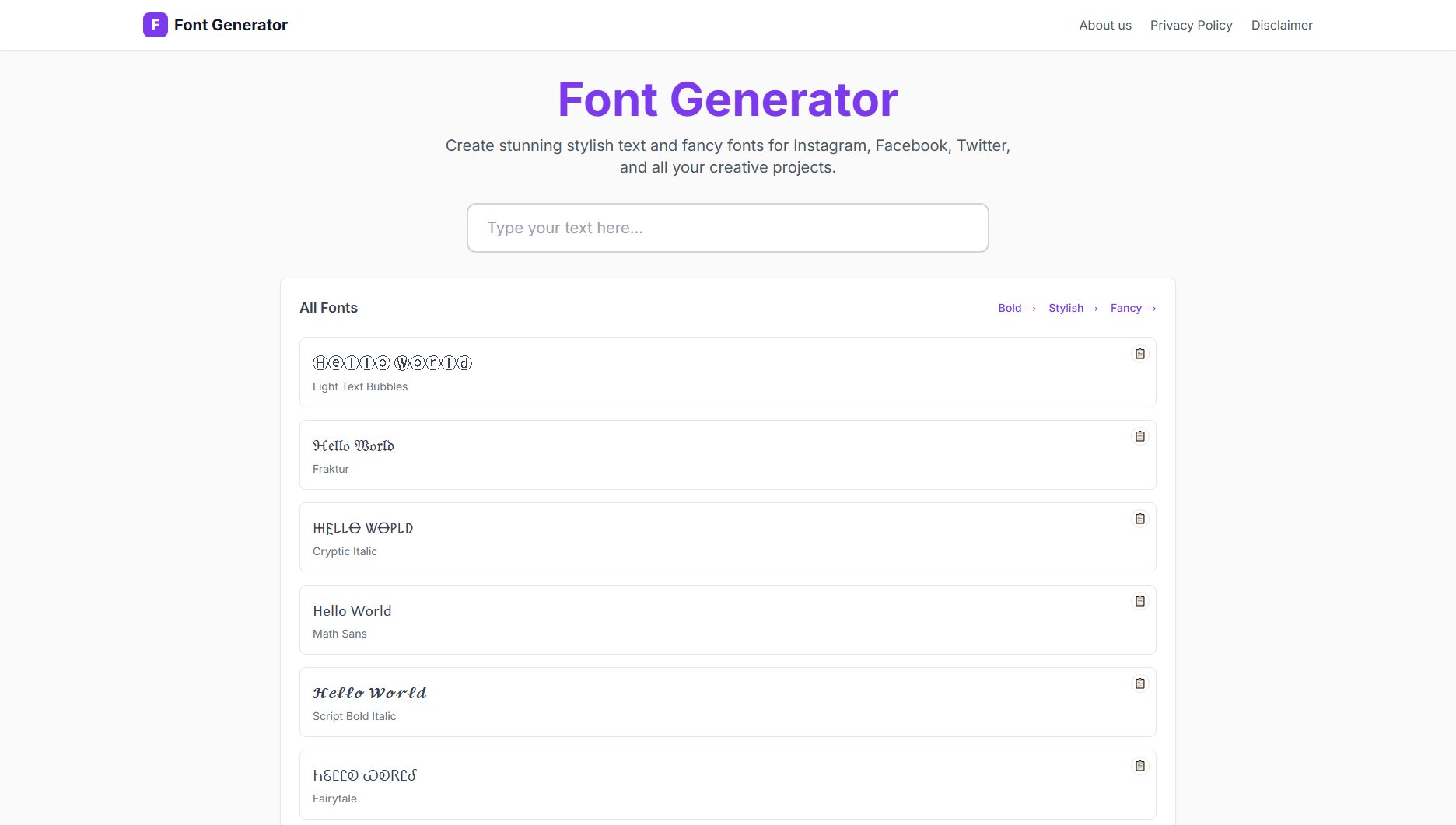 Font Generator Screenshot Font Generator Screenshot