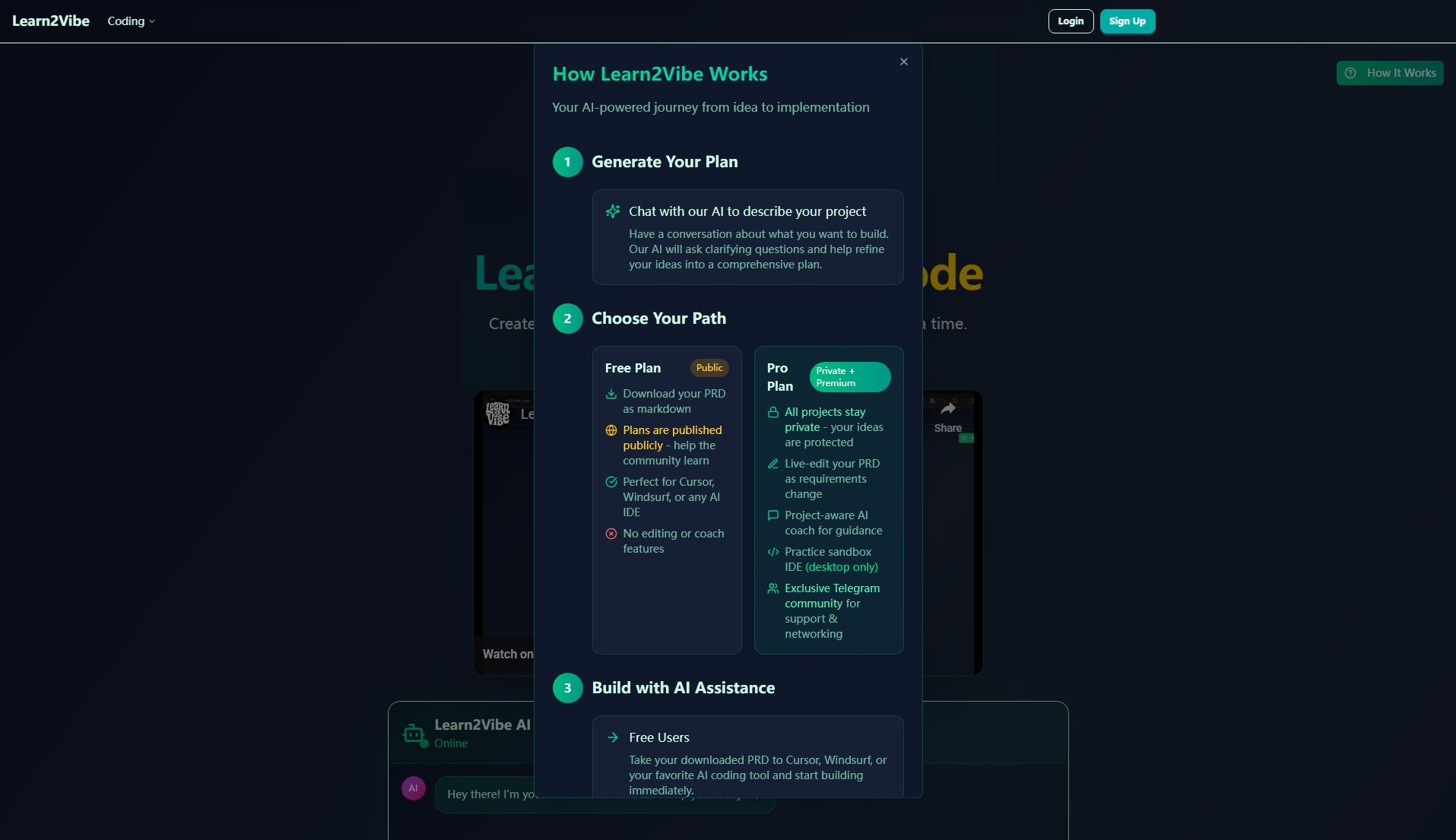 Learn2Vibe Learn2Vibe Interface & Screenshots Learn2Vibe Learn2Vibe Interface & Screenshots