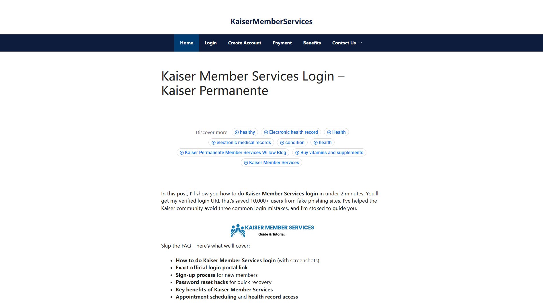 Kaiser Member Services Kaiser Member Services Interface & Screenshots Kaiser Member Services Kaiser Member Services Interface & Screenshots