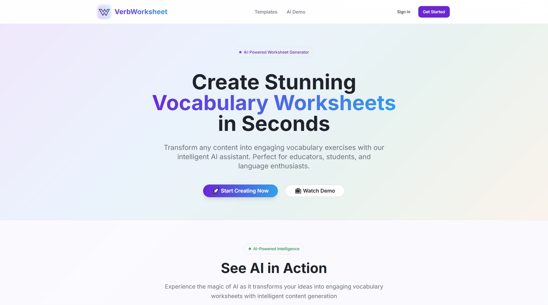 VerbWorksheet Screenshot VerbWorksheet Screenshot