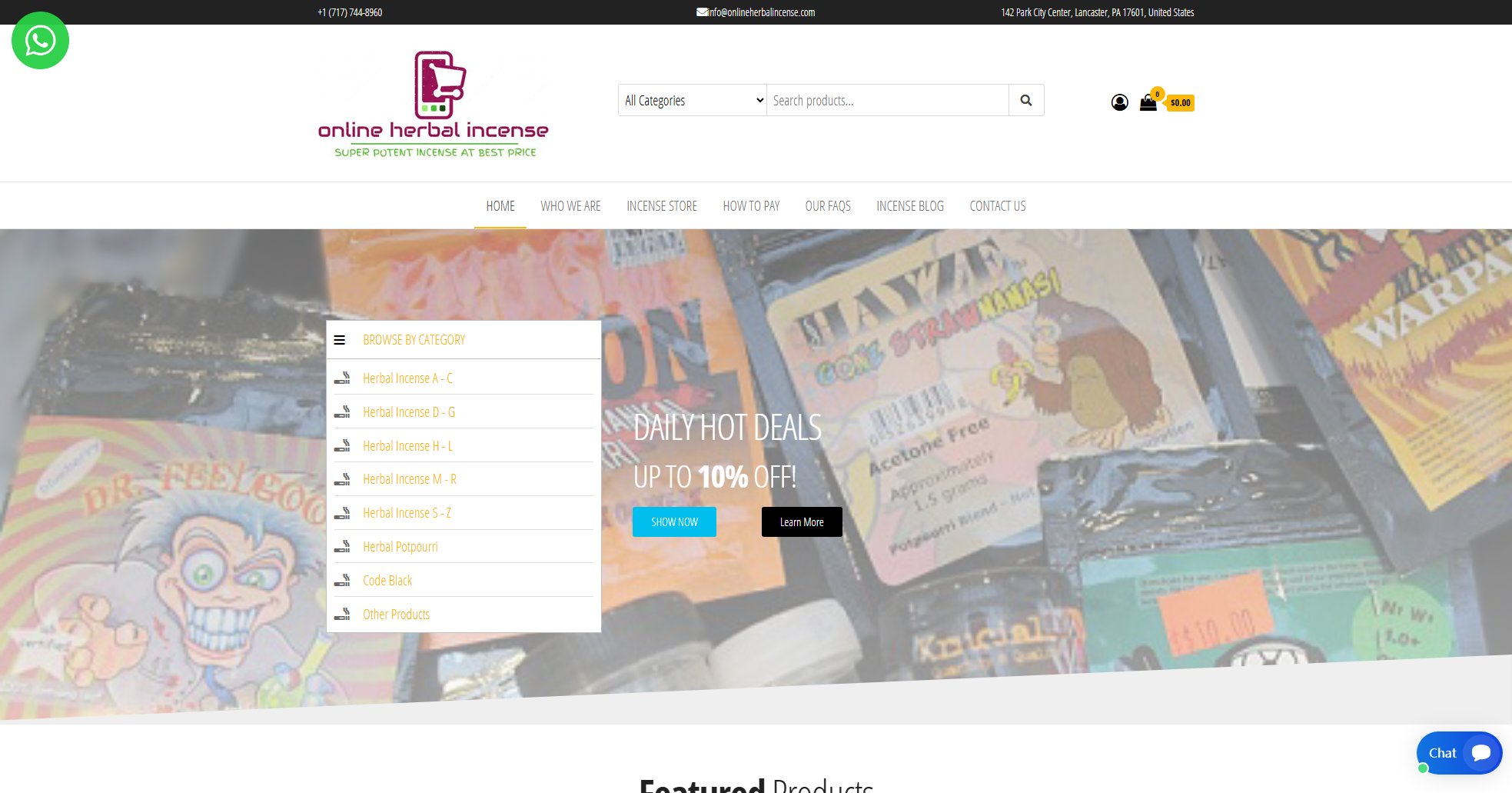 Online Herbal Incense Online Herbal Incense Interface & Screenshots