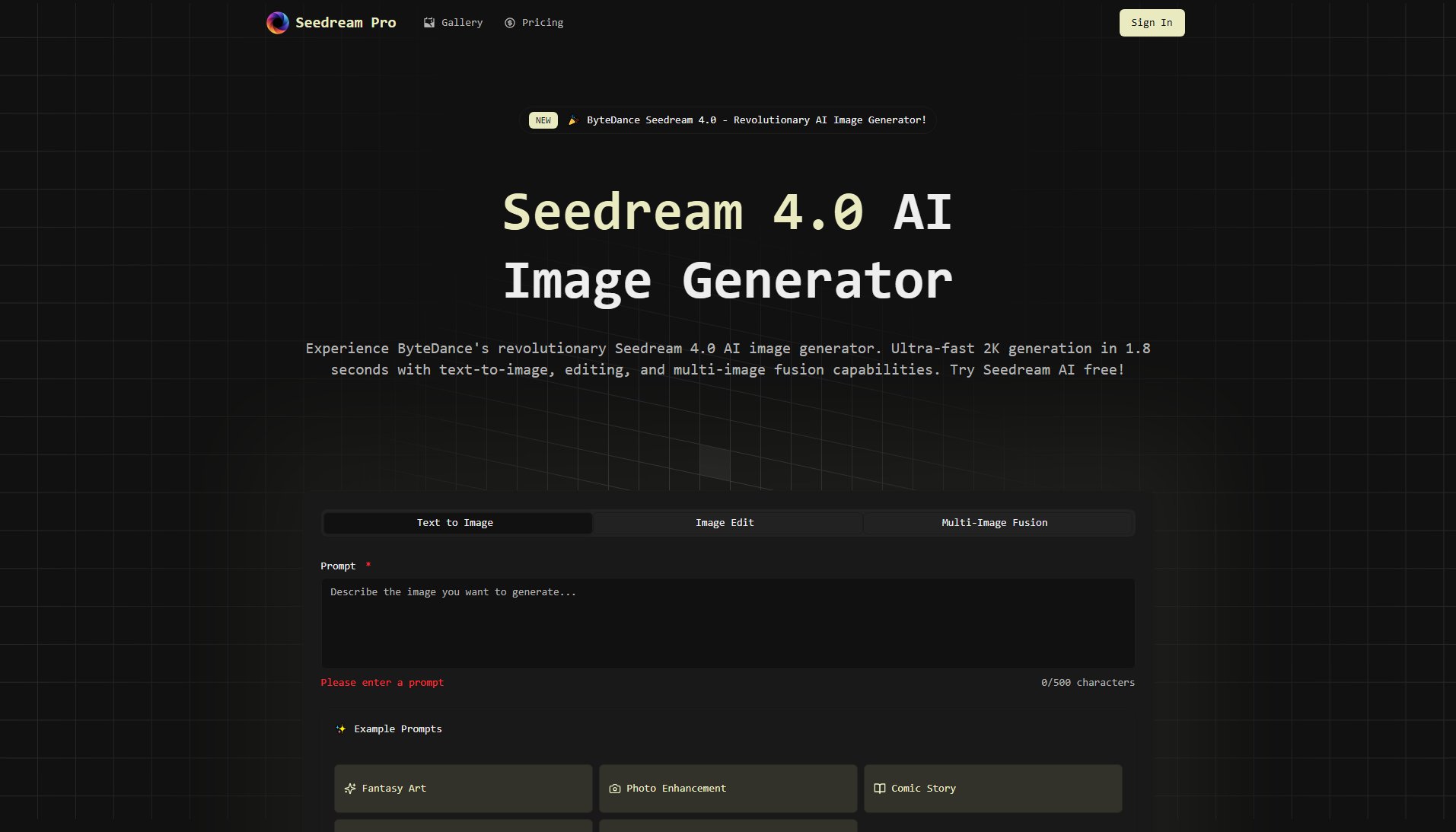 Seedream 4.0 Screenshot