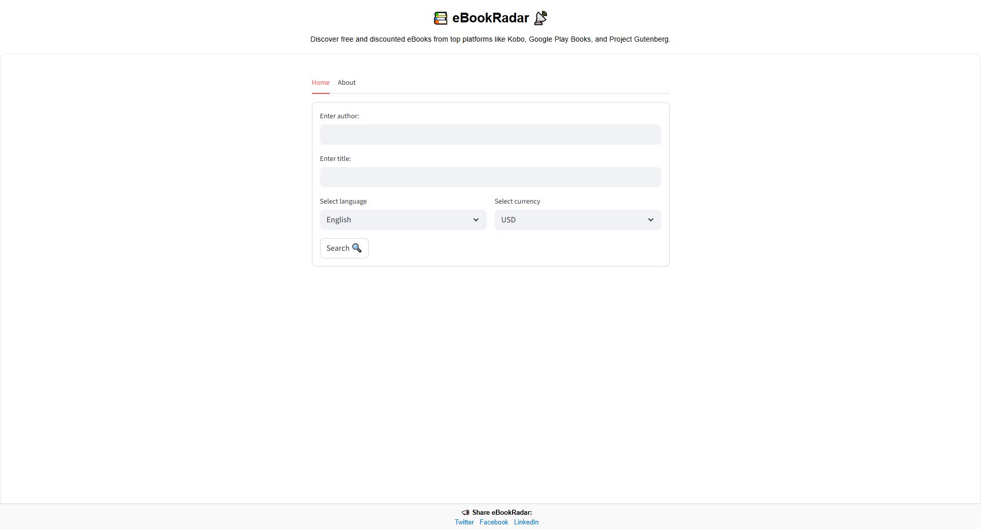 eBookRadar Screenshot eBookRadar Screenshot