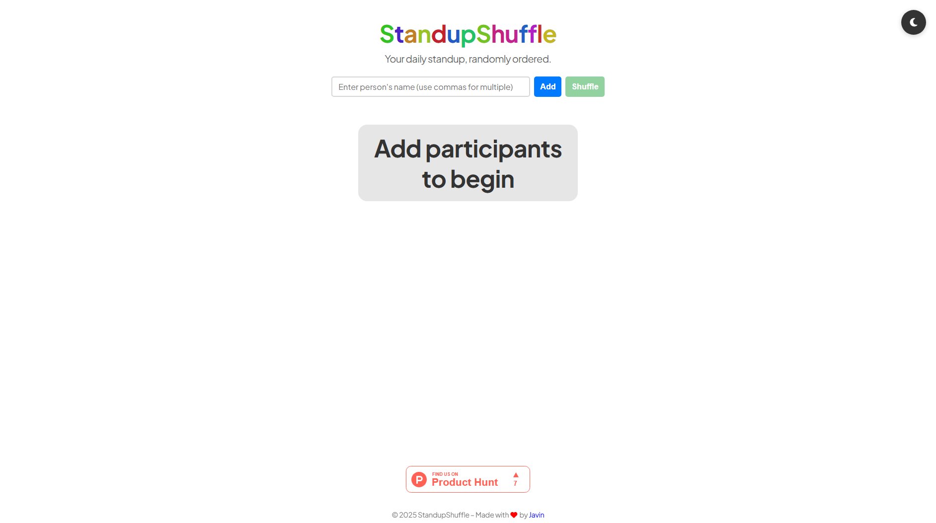 StandupShuffle Screenshot