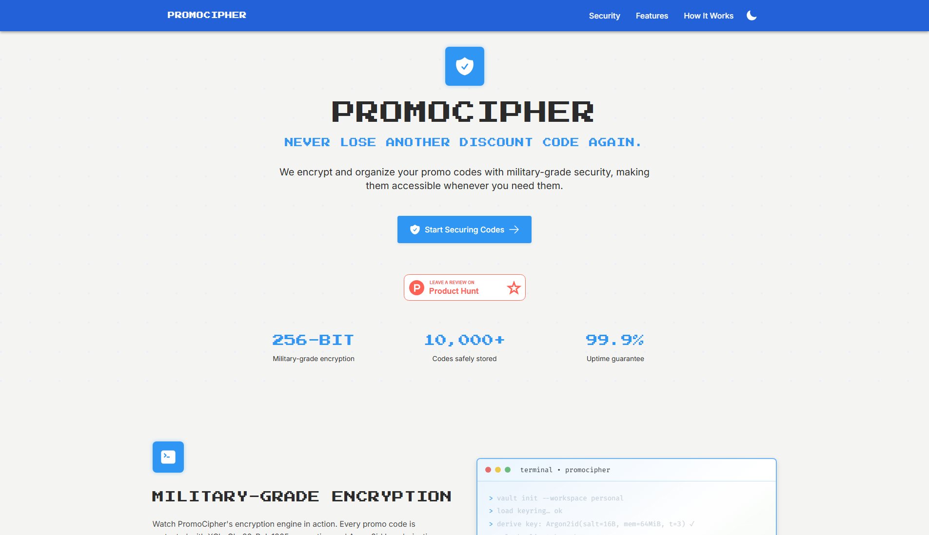 PromoCipher Screenshot
