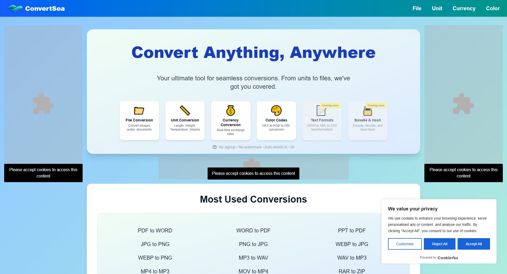 ConvertSea ConvertSea Interface & Screenshots