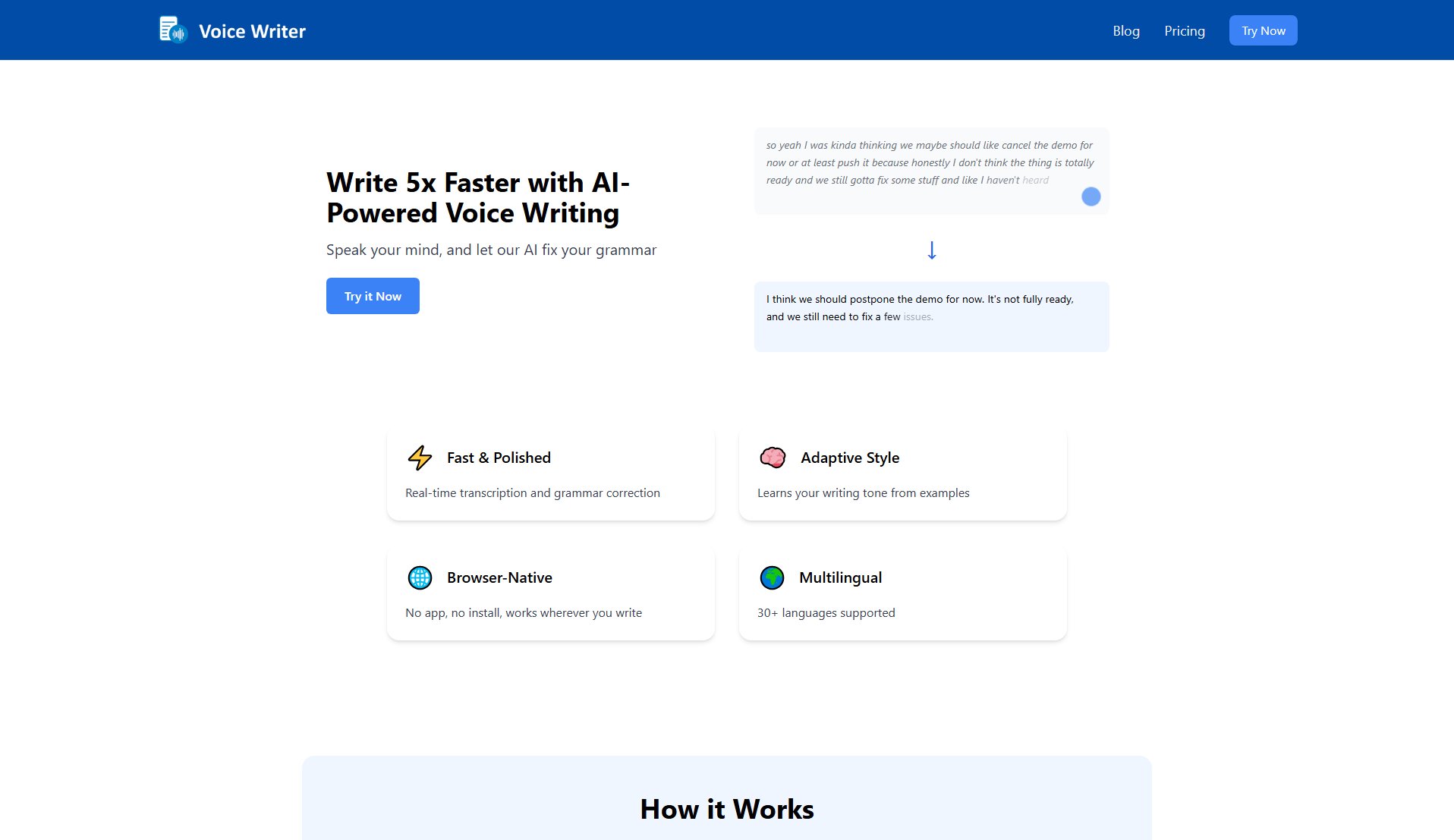 Voice Writer Voice Writer Interface & Screenshots Voice Writer Voice Writer Interface & Screenshots
