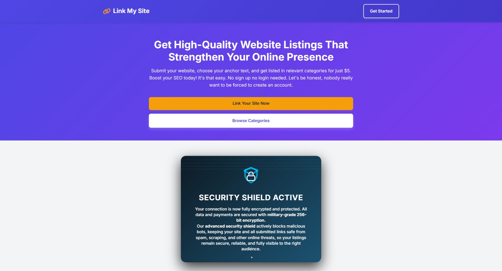 Link My Site Screenshot