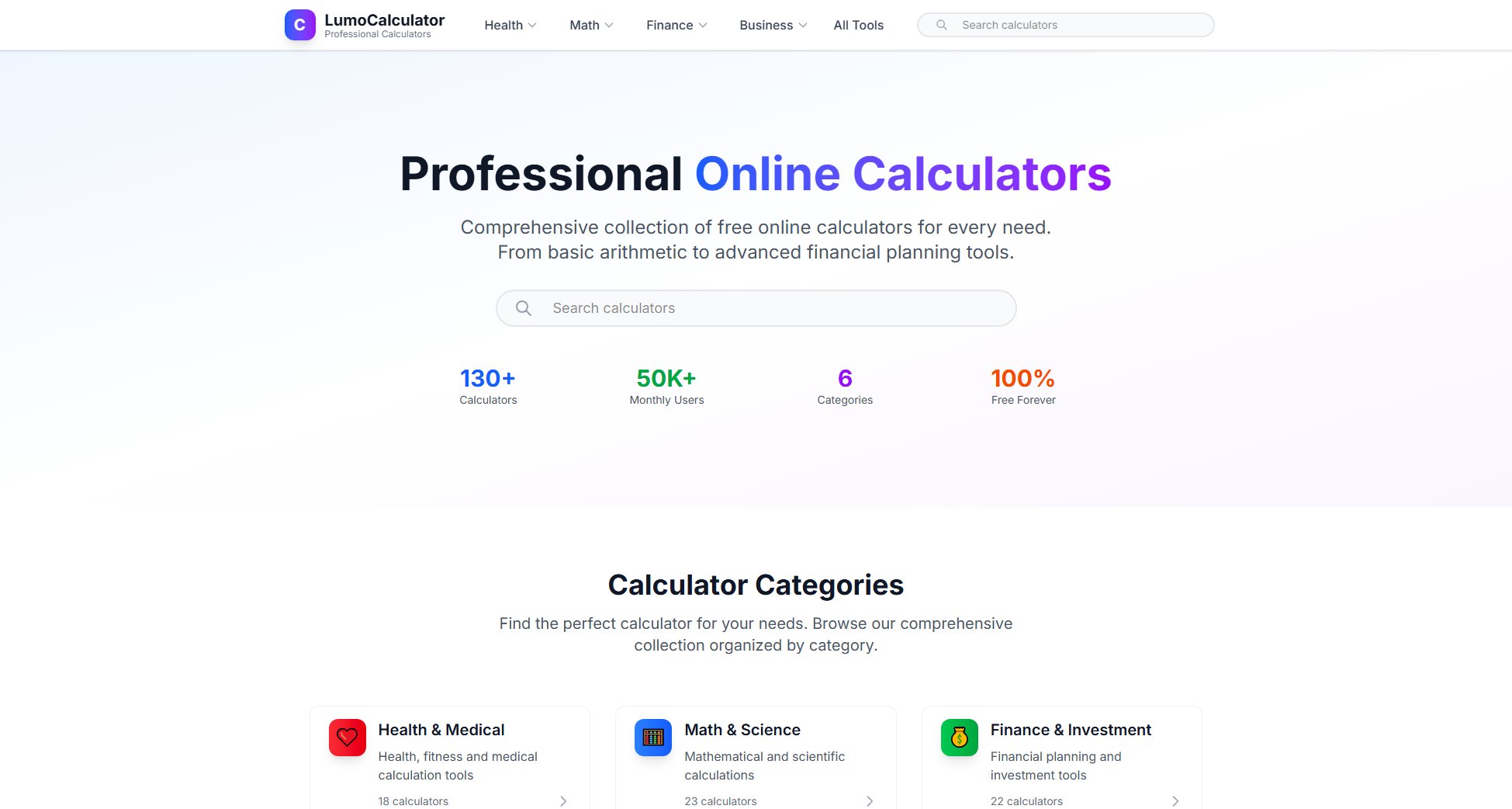 LumoCalculator LumoCalculator Interface & Screenshots LumoCalculator LumoCalculator Interface & Screenshots