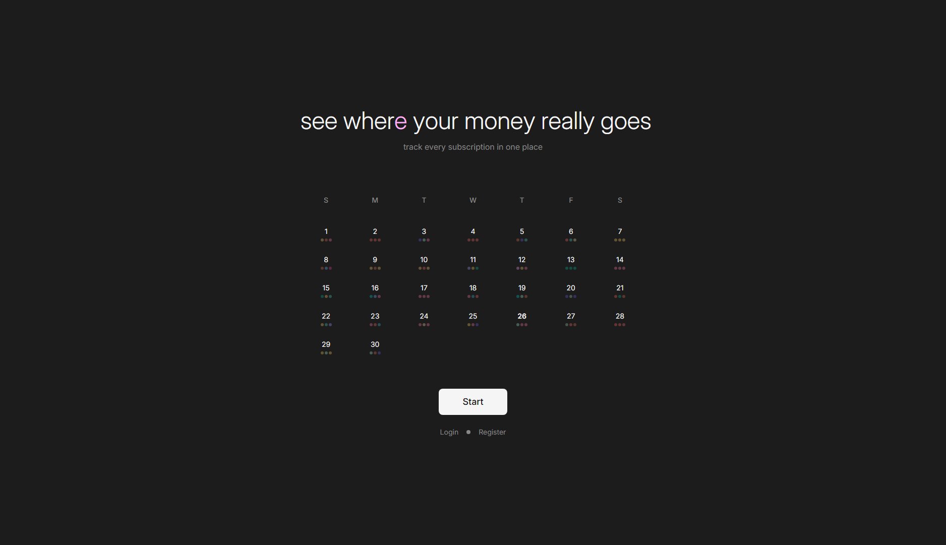 SubTrack SubTrack Interface & Screenshots