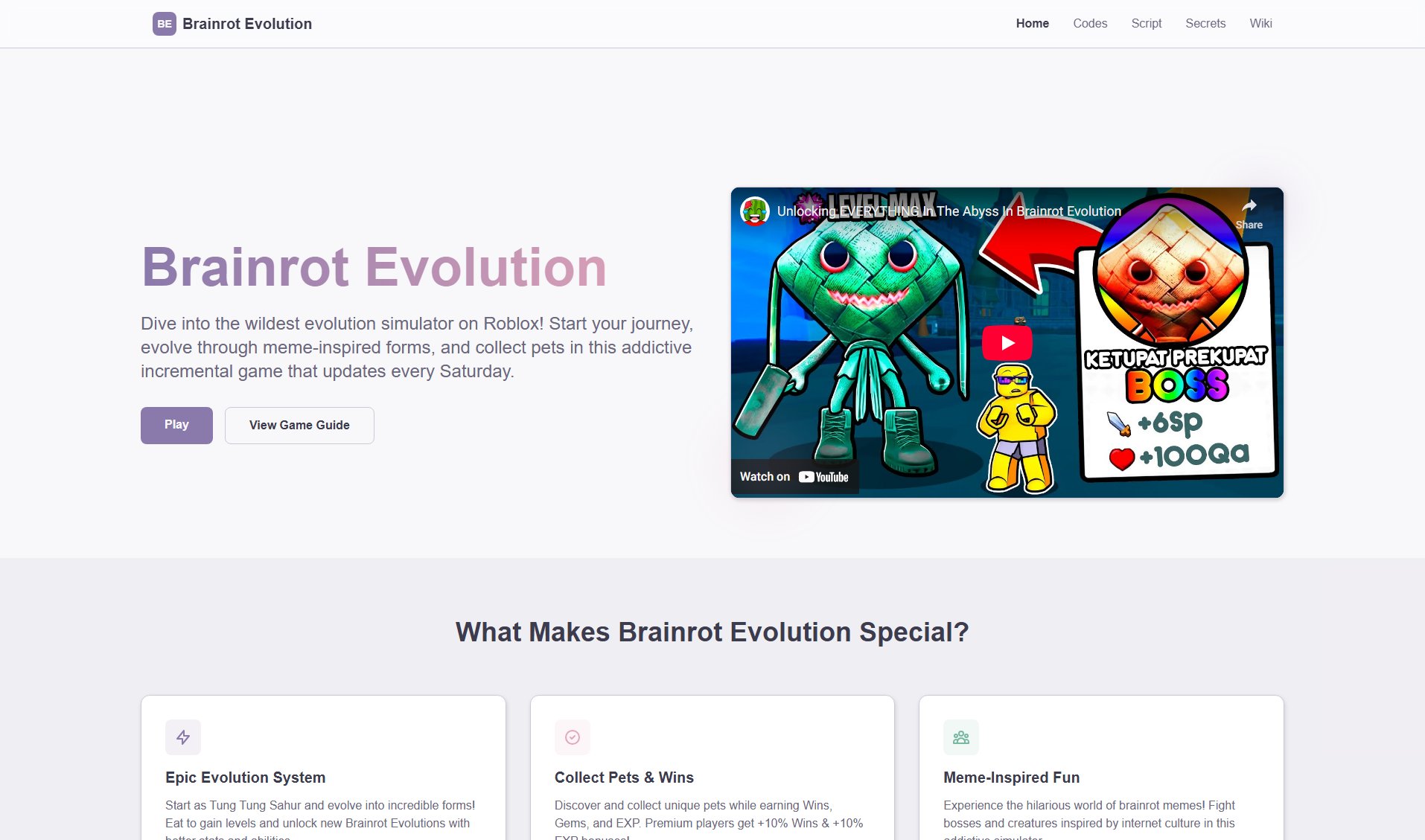 Brainrot Evolution Brainrot Evolution Interface & Screenshots