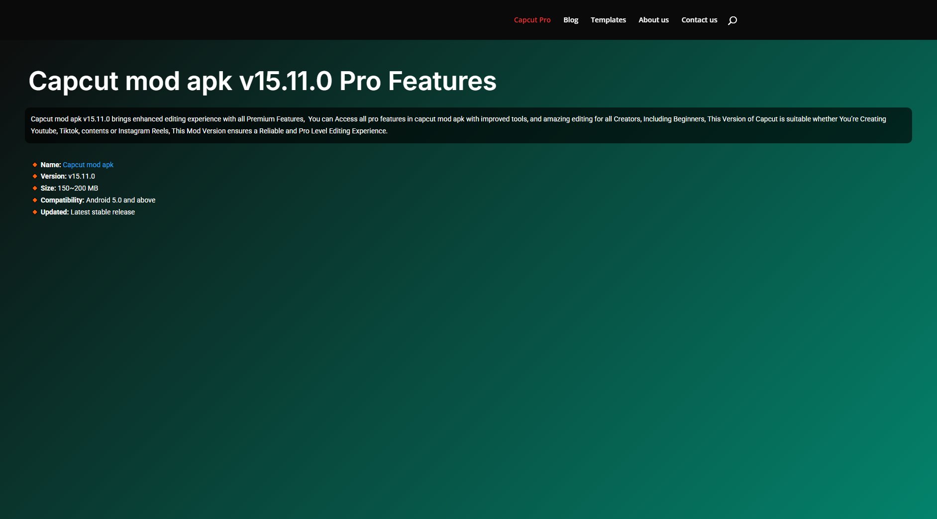 Capcut Mod APK Capcut Mod APK Interface & Screenshots