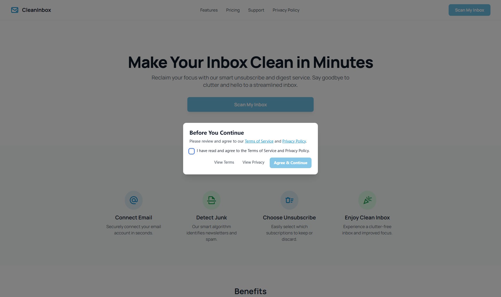 CleanInbox Screenshot