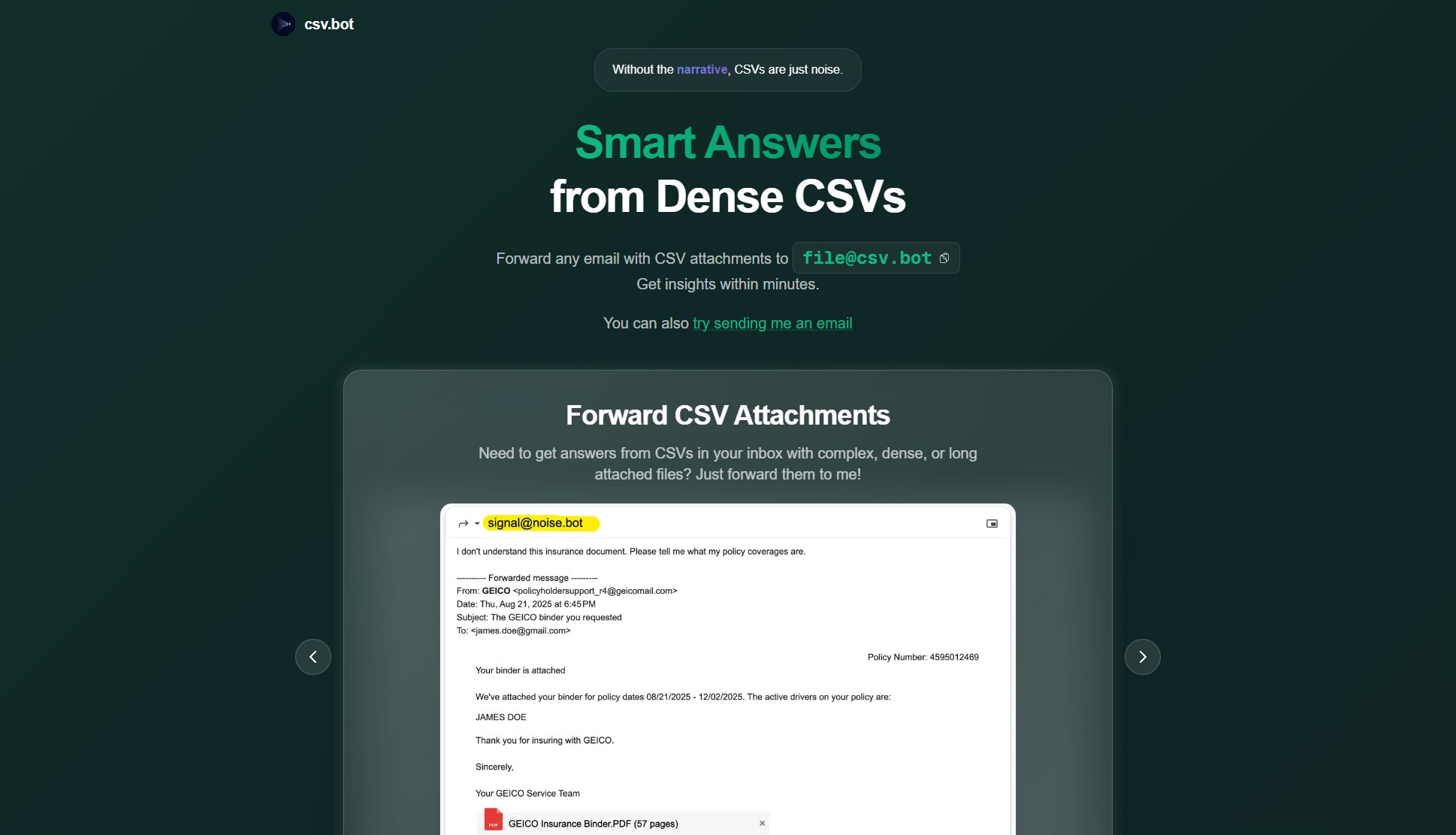 Forward CSV Attachments Forward CSV Attachments Interface & Screenshots
