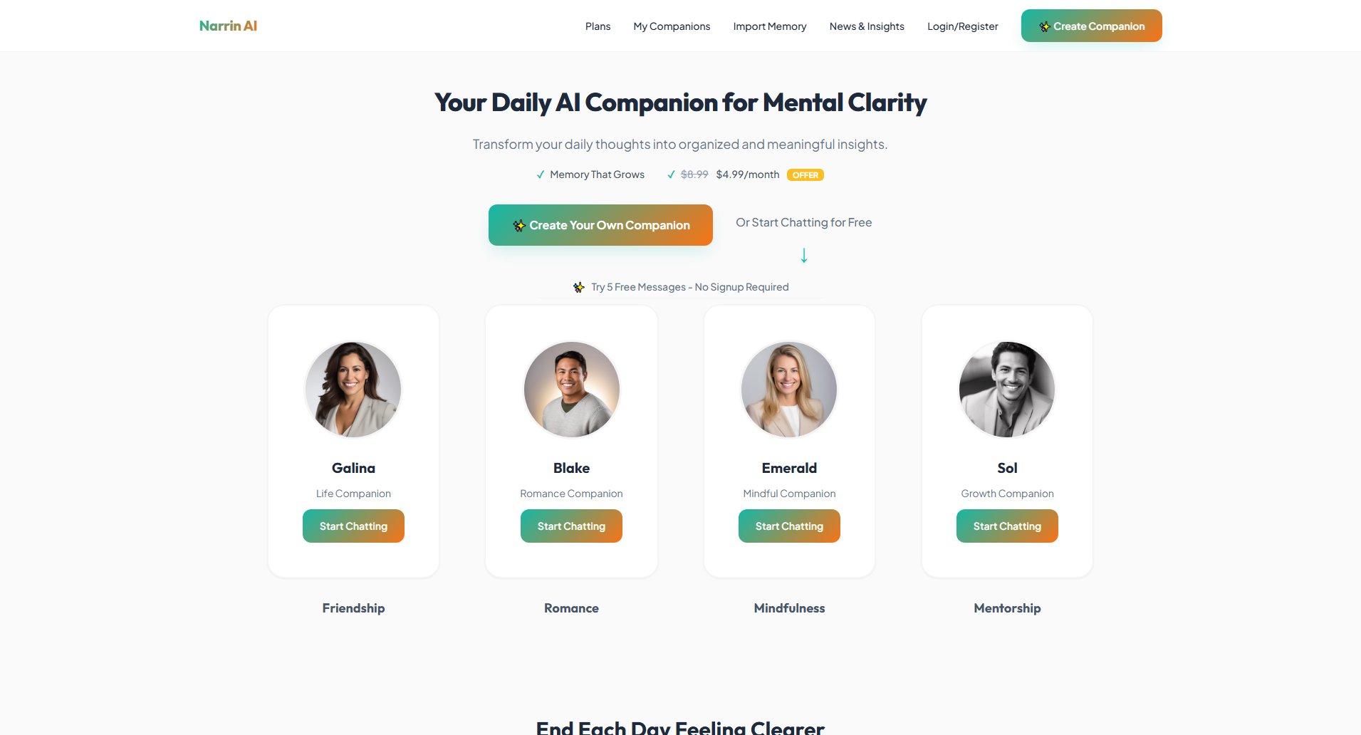 Narrin AI Narrin AI Interface & Screenshots