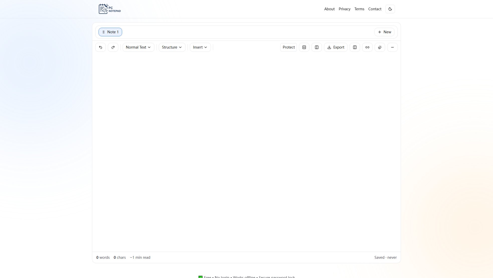 PC Notepad Screenshot
