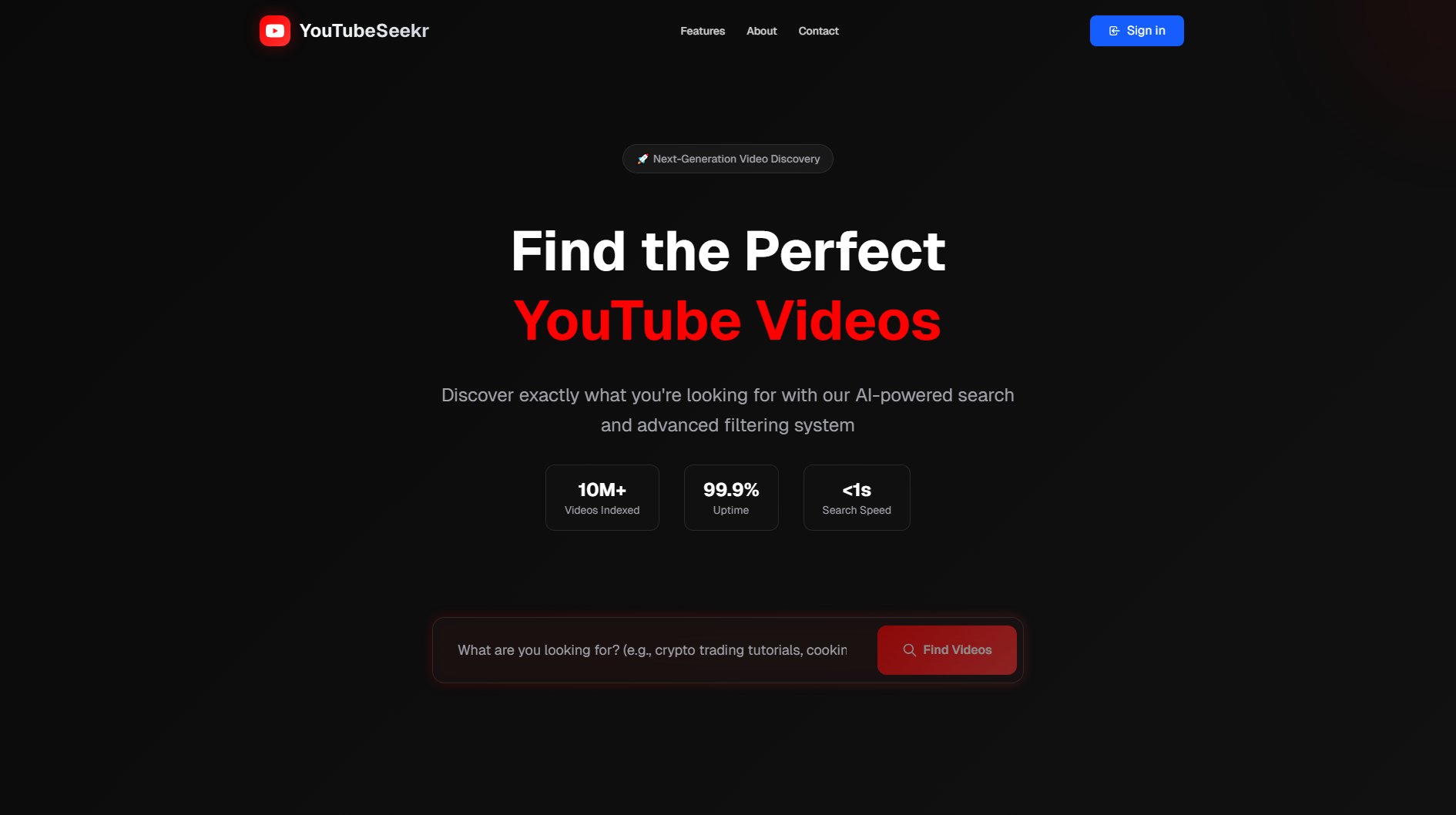 YouTubeSeekr Screenshot