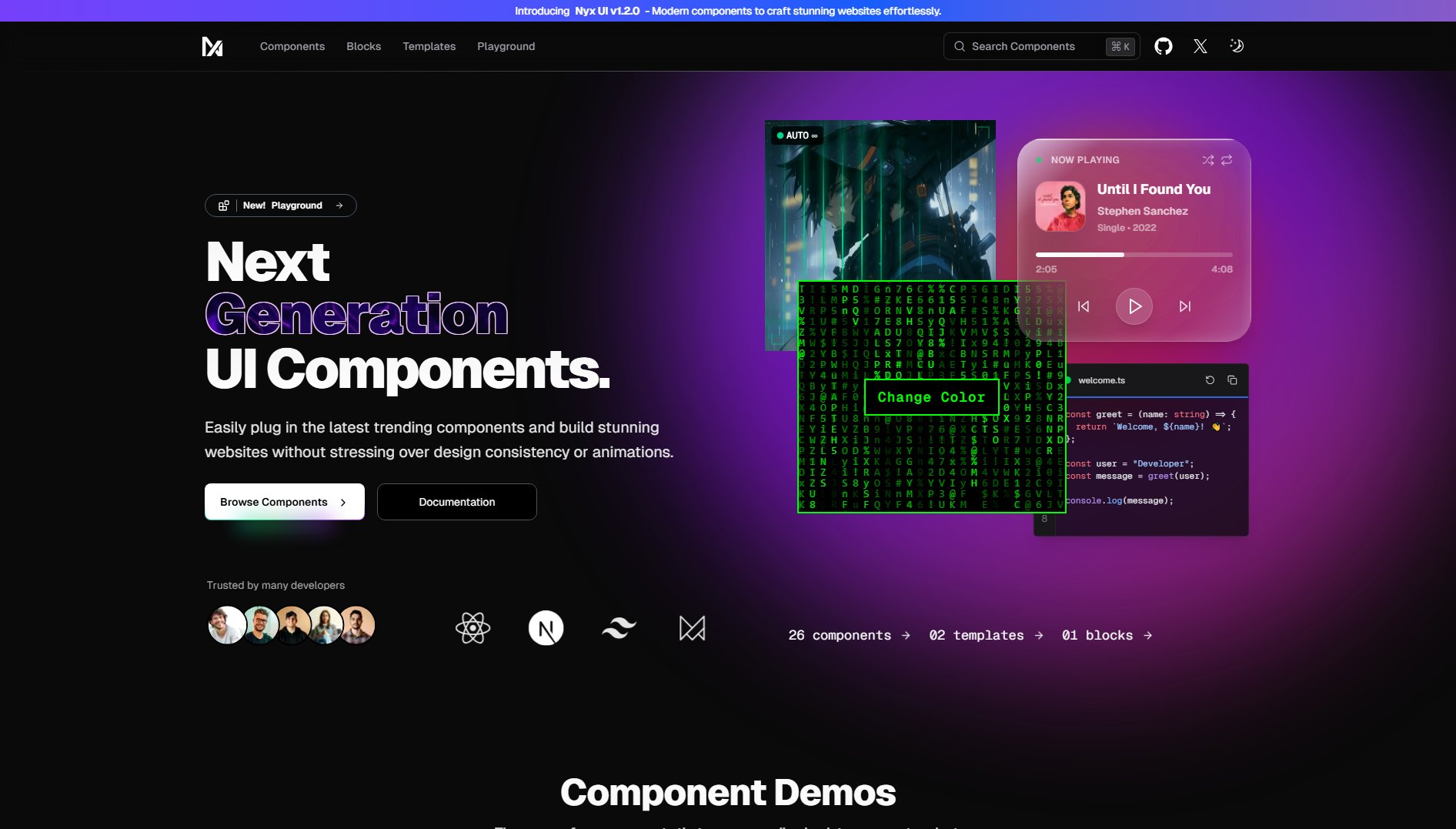 Nyx UI Nyx UI Interface & Screenshots