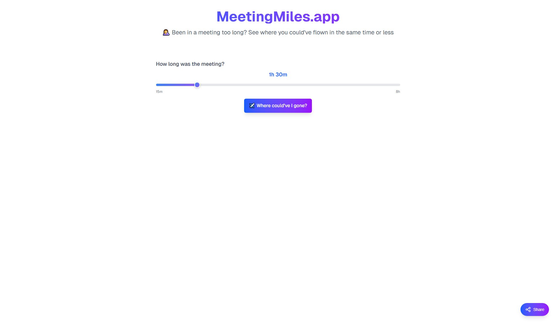 MeetingMiles.app Screenshot