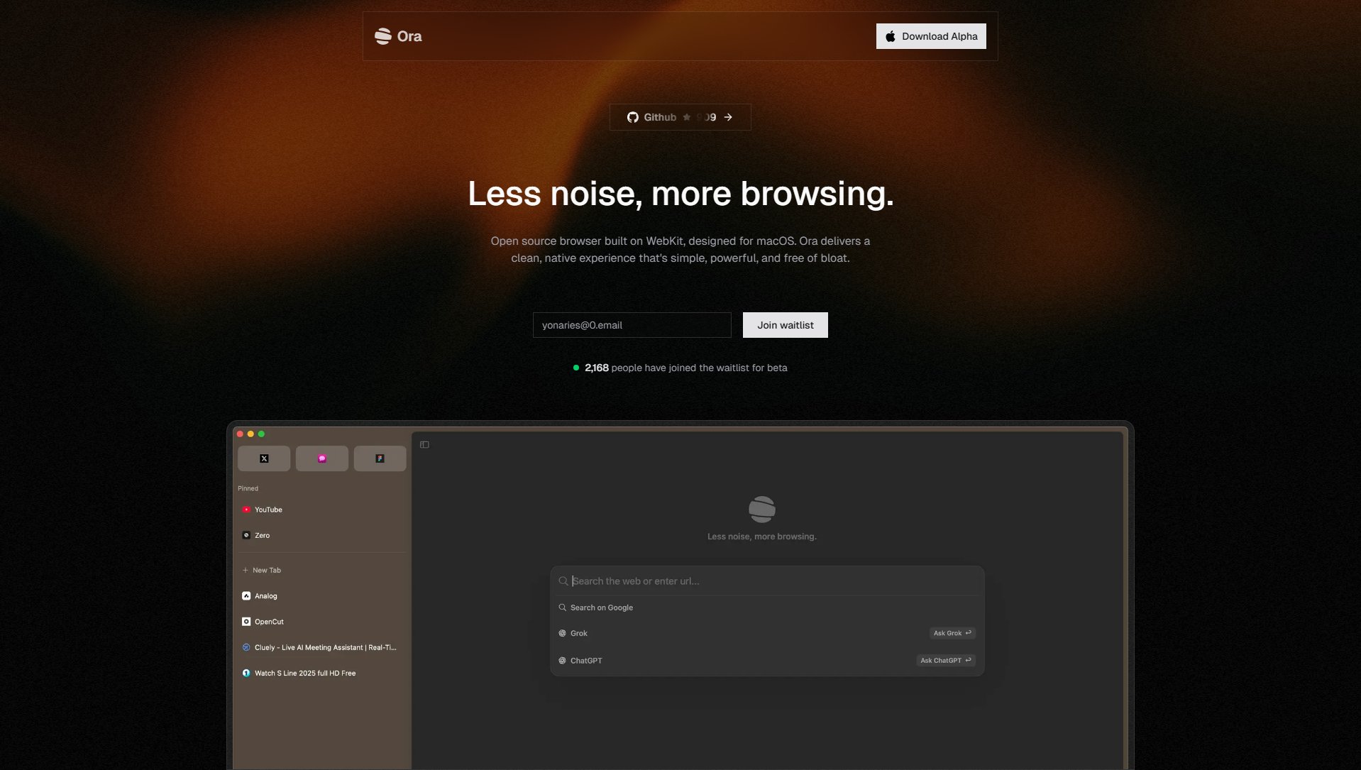 Ora Browser Ora Browser Interface & Screenshots