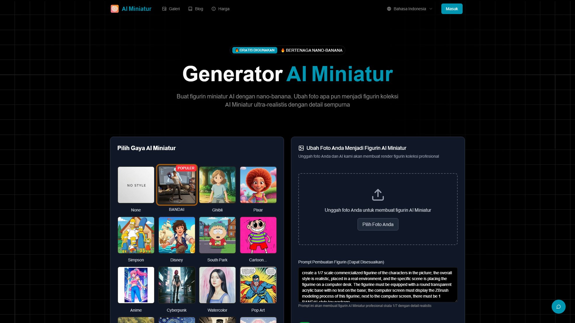 AI Miniatur | Model Nano-Banana AI Miniatur | Model Nano-Banana Interface & Screenshots
