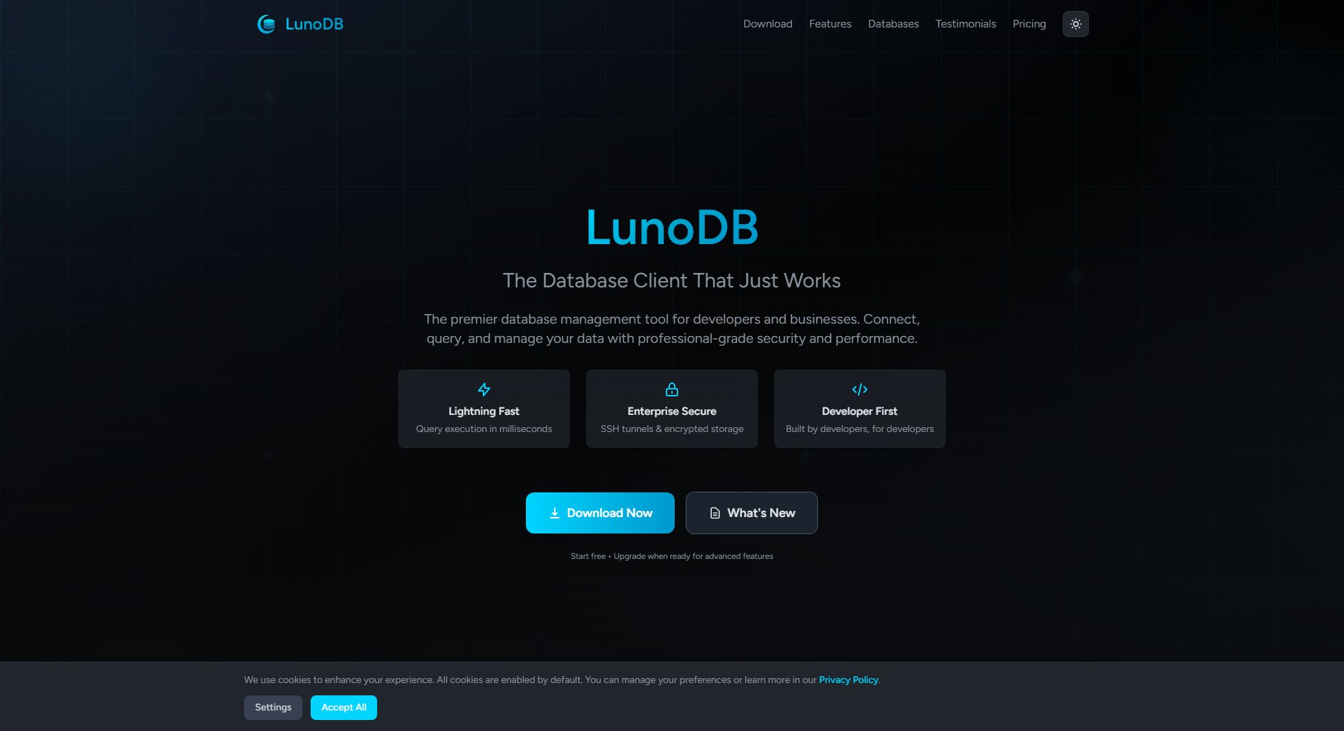 LunoDB LunoDB Interface & Screenshots