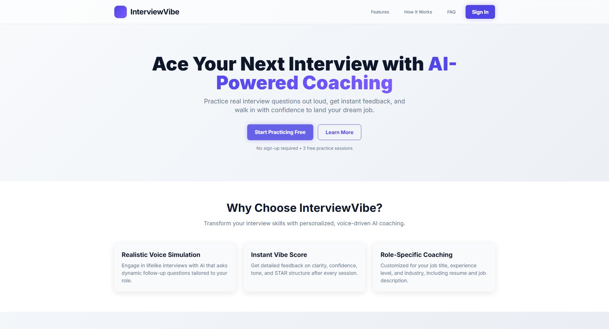 InterviewVibe InterviewVibe Interface & Screenshots InterviewVibe InterviewVibe Interface & Screenshots