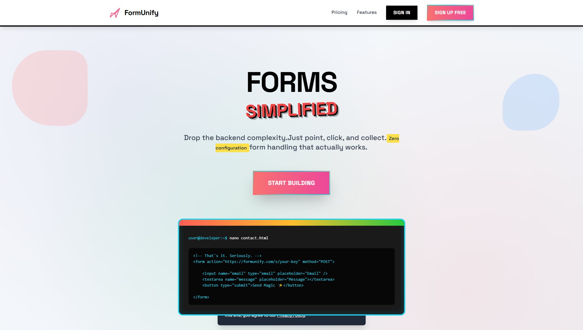 FormUnify FormUnify Interface & Screenshots