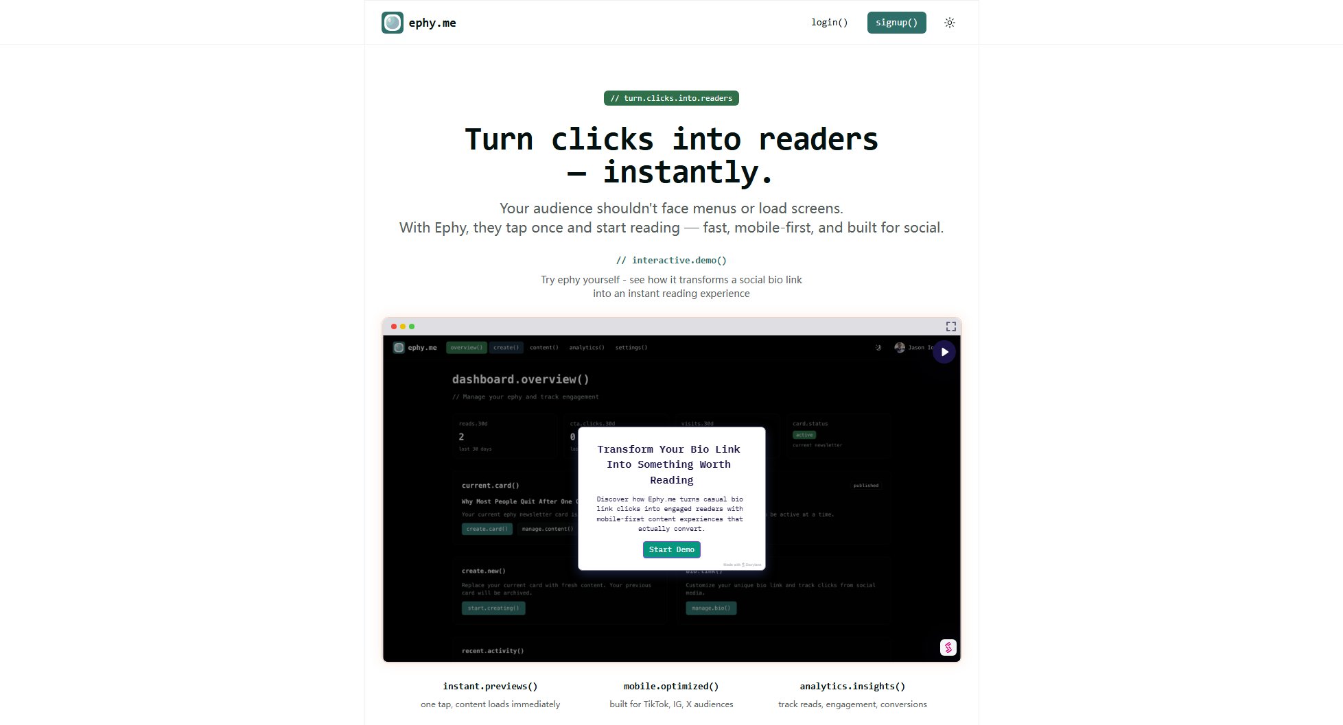 ephy.me ephy.me Interface & Screenshots
