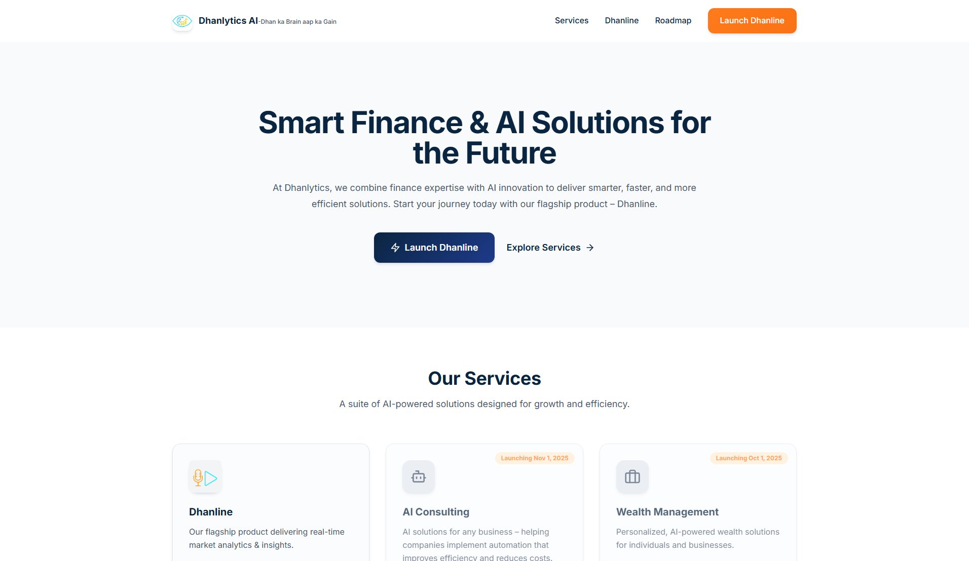 Dhanlytics AI Dhanlytics AI Interface & Screenshots Dhanlytics AI Dhanlytics AI Interface & Screenshots