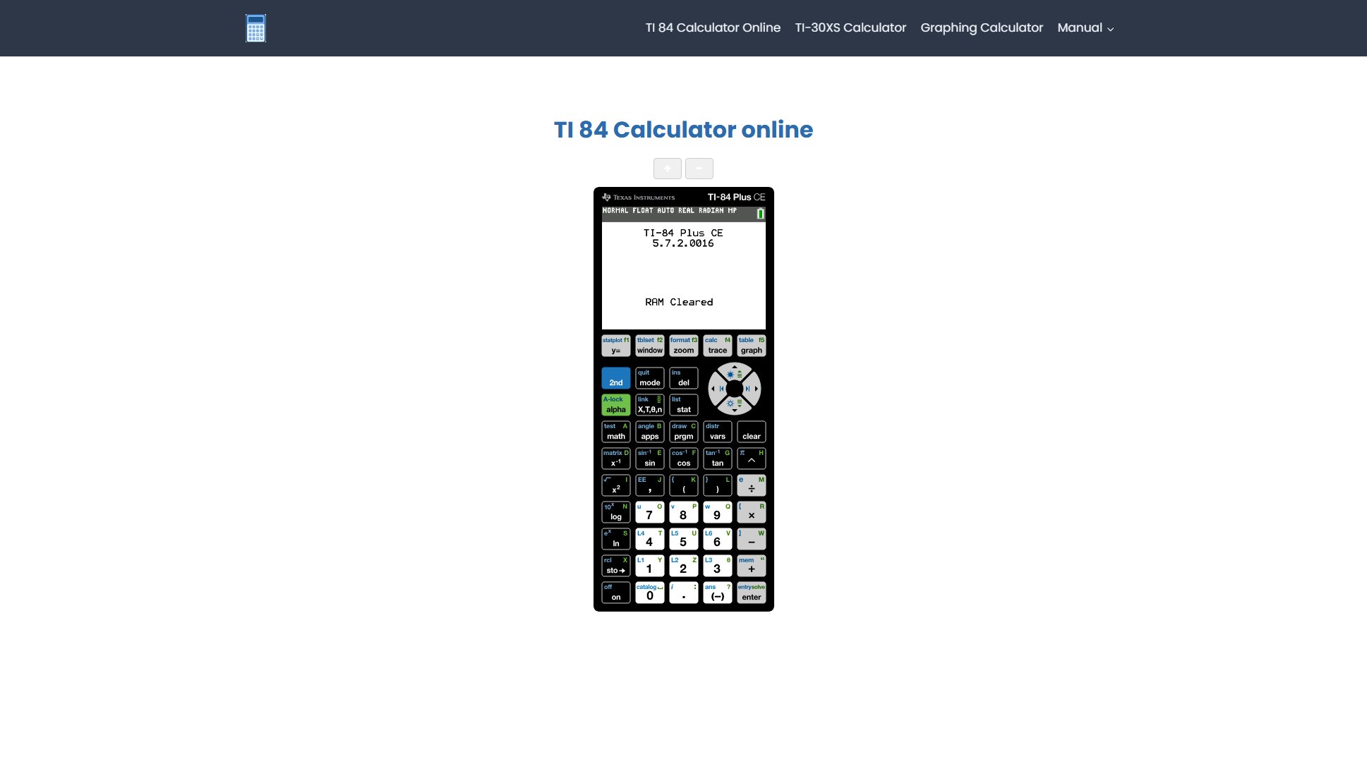 TI-84 Calculator Online TI-84 Calculator Online Interface & Screenshots