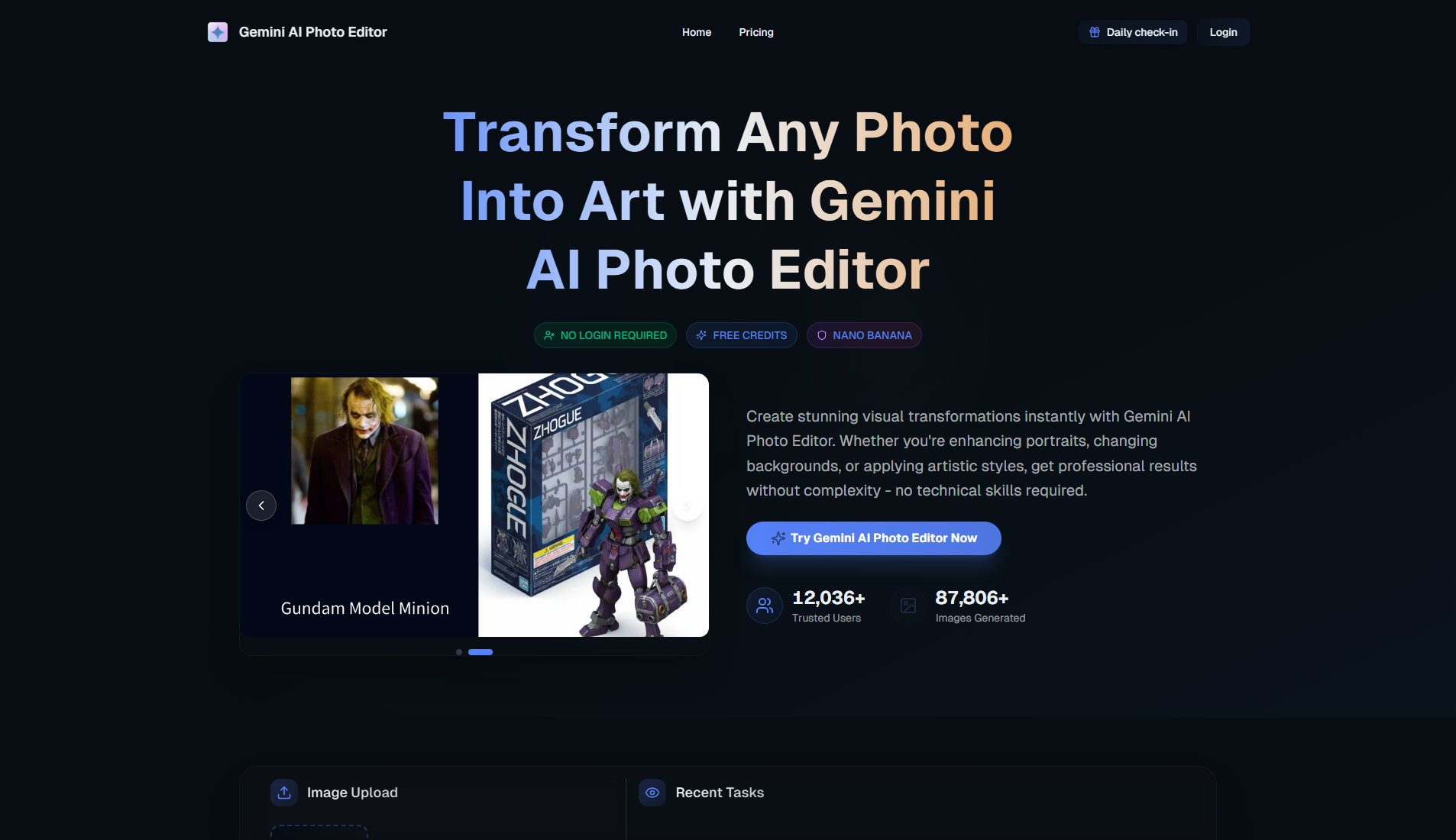 Gemini AI Photo Editor Gemini AI Photo Editor Interface & Screenshots
