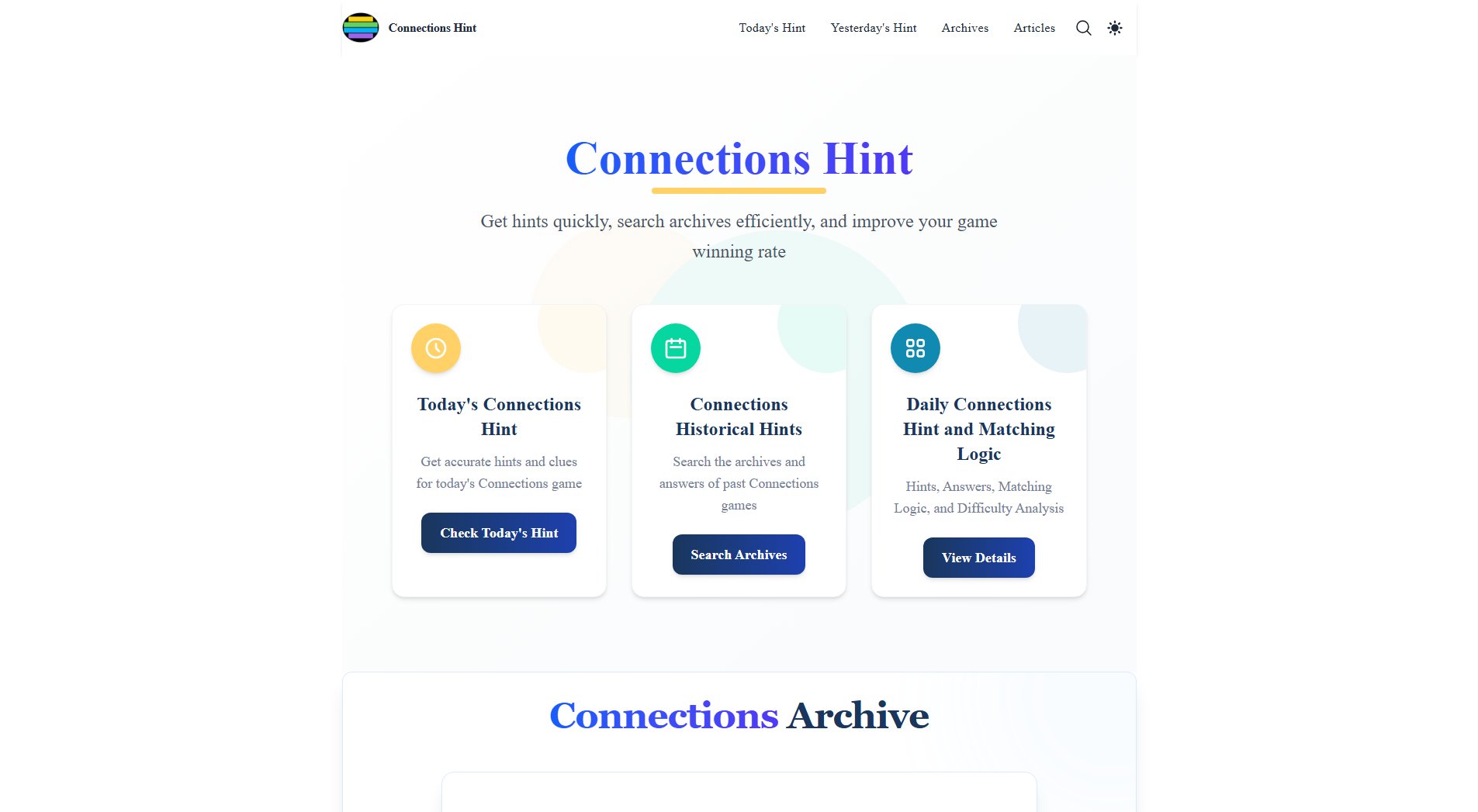 Connections Hint Connections Hint Interface & Screenshots