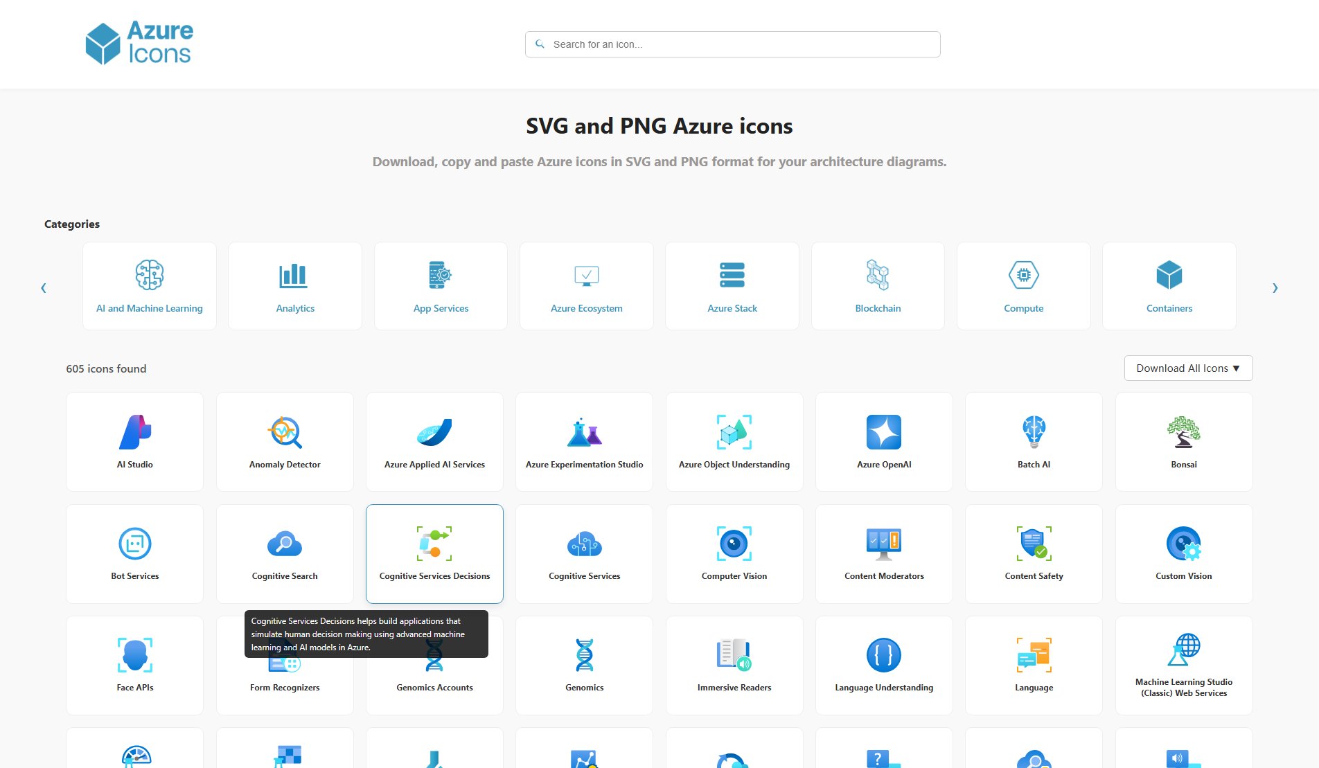 Azure Icons Azure Icons Interface & Screenshots