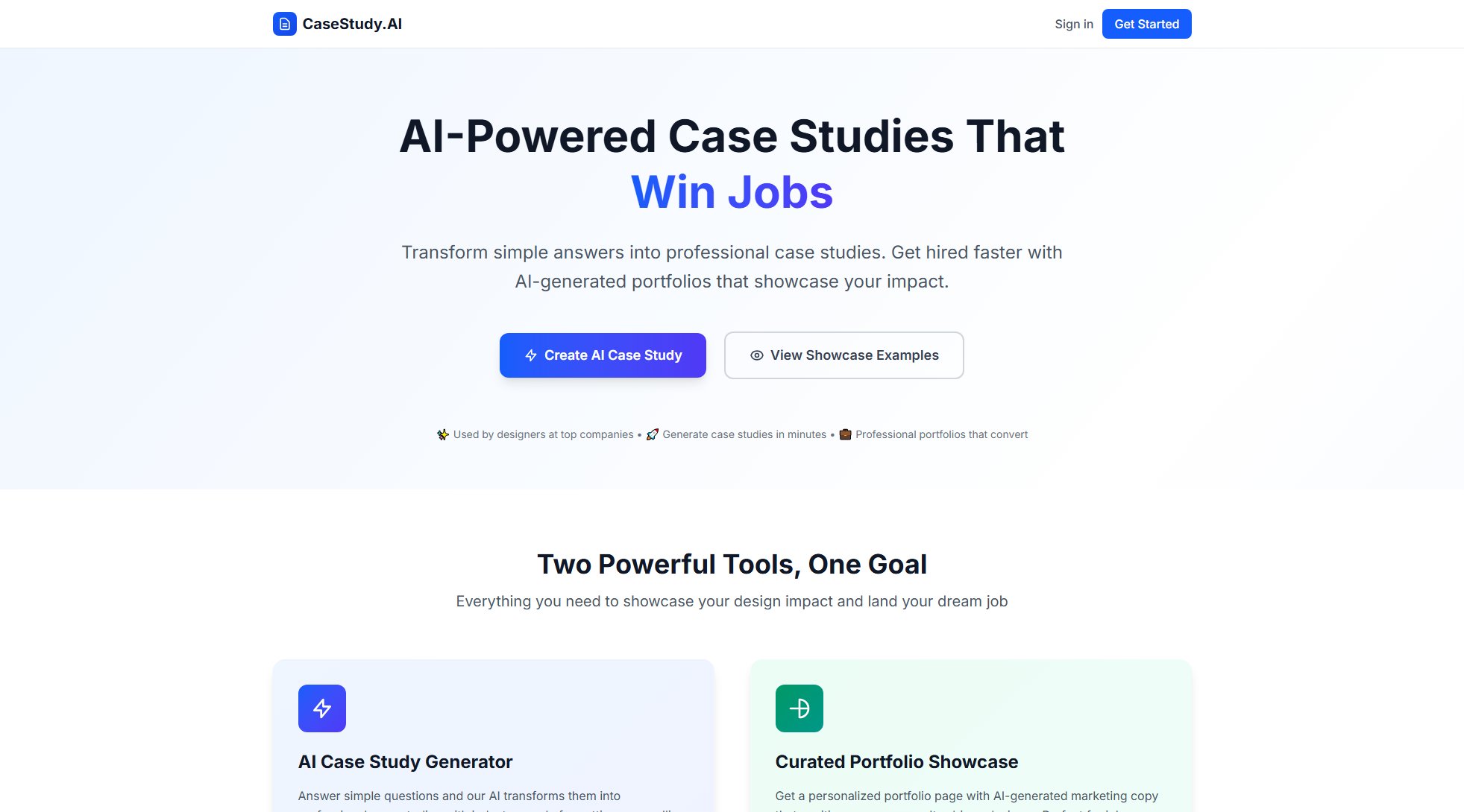 CaseStudy.AI CaseStudy.AI Interface & Screenshots