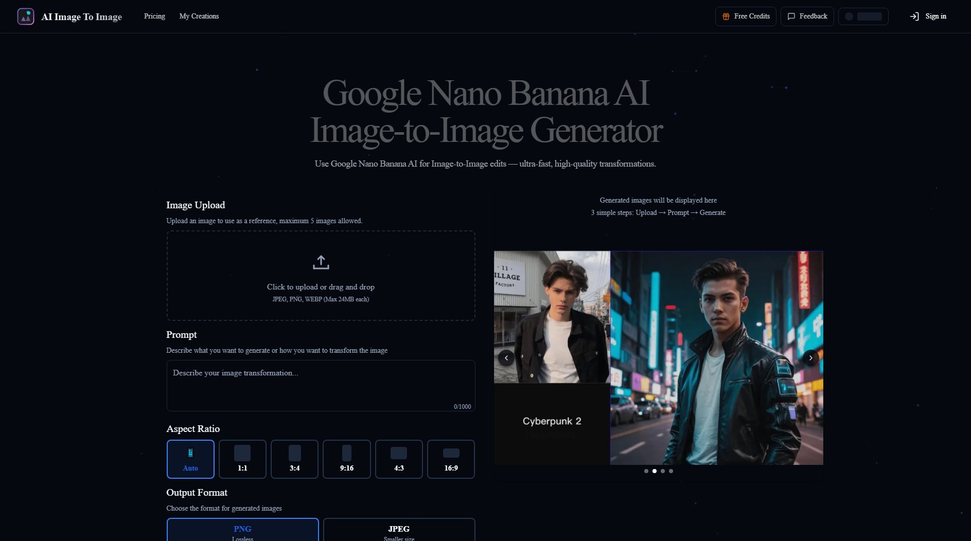 Google Nano Banana AI Google Nano Banana AI Interface & Screenshots