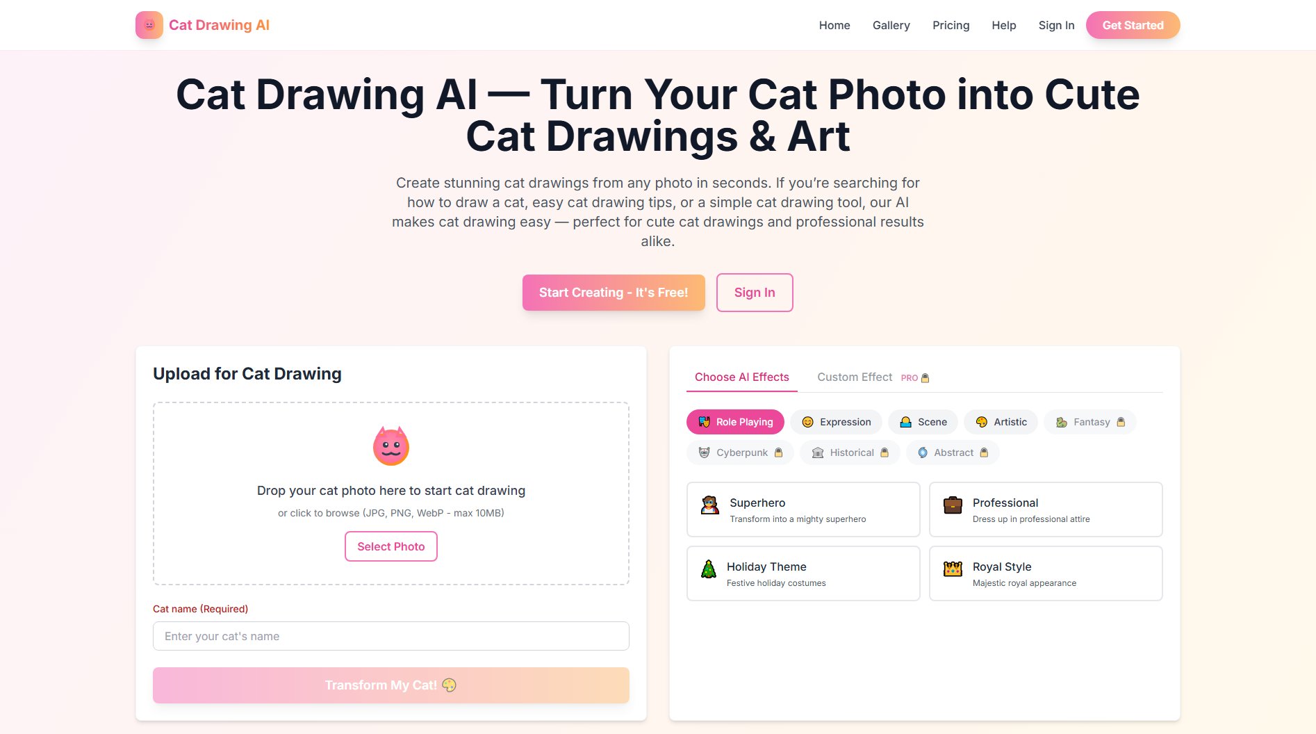 Cat Drawing AI Cat Drawing AI Interface & Screenshots