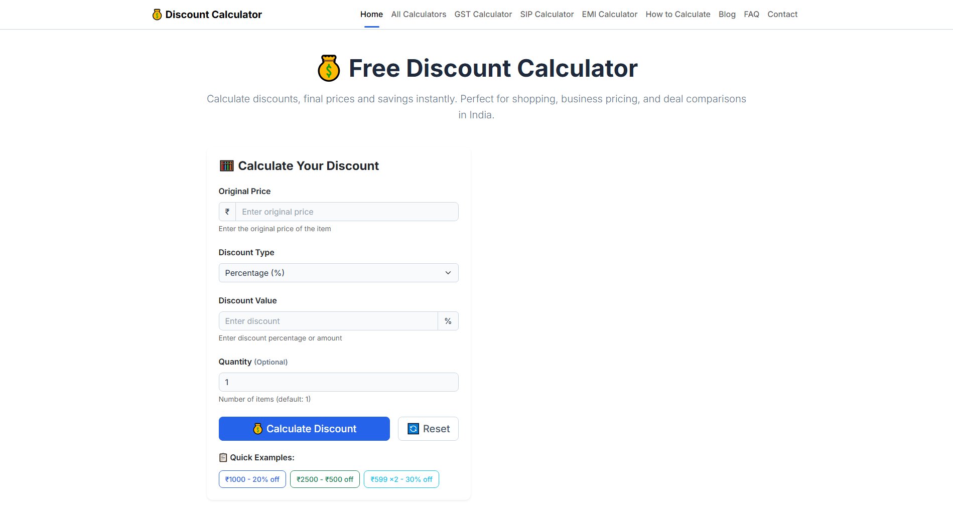 Free Discount Calculator Free Discount Calculator Interface & Screenshots