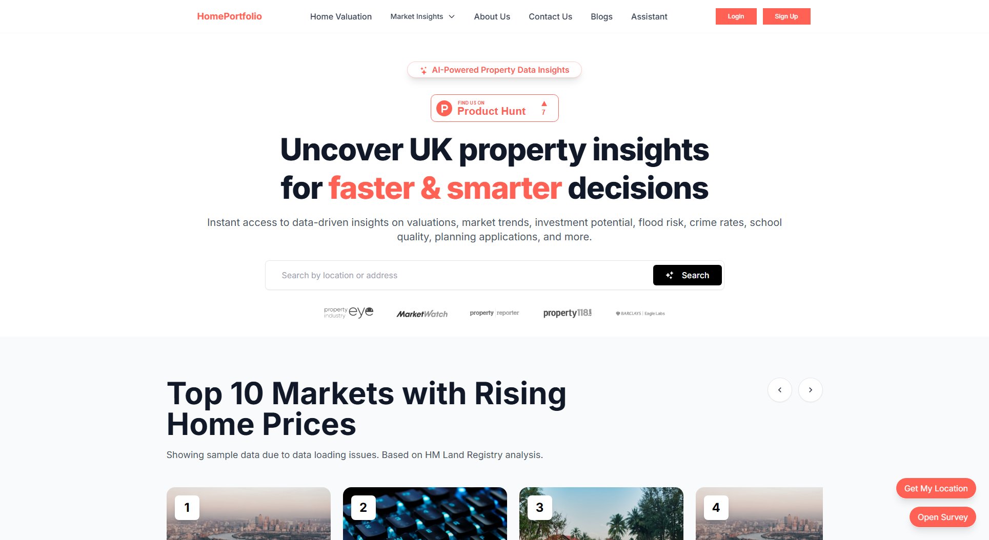 HomePortfolio HomePortfolio Interface & Screenshots