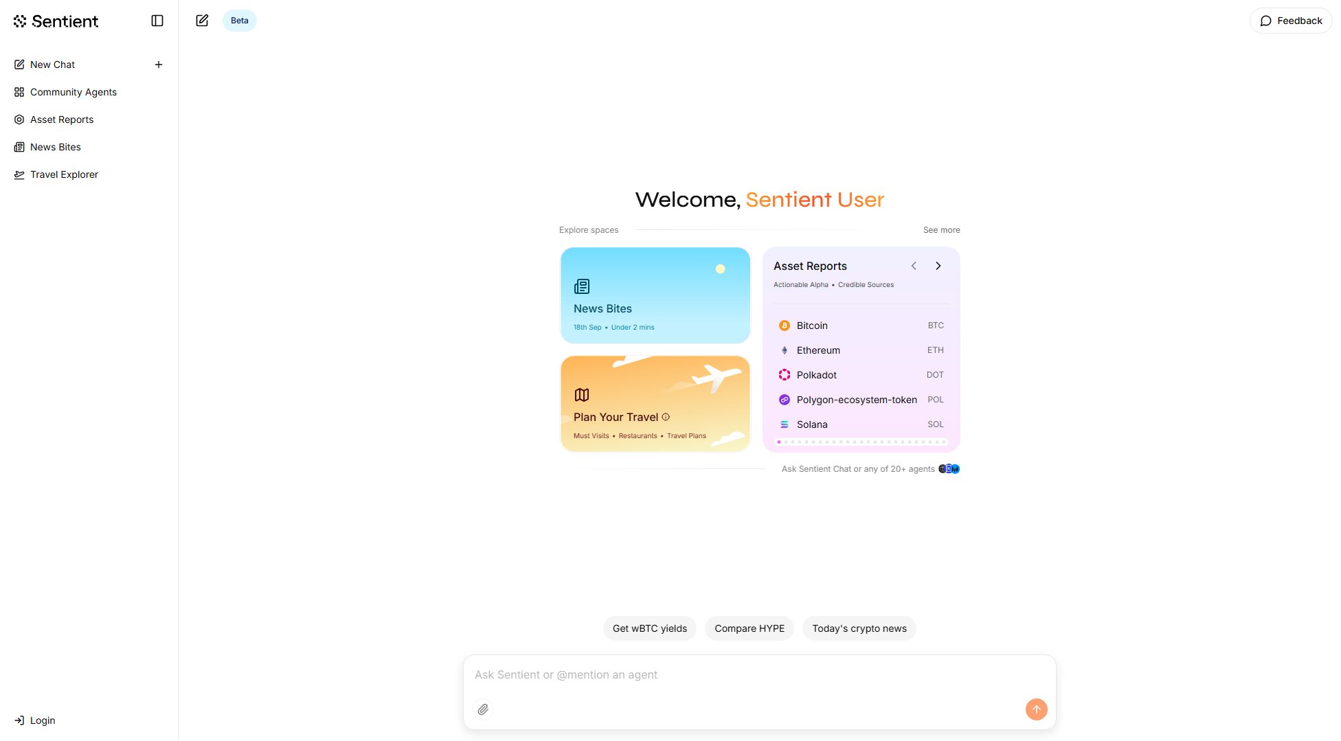Sentient Chat Screenshot