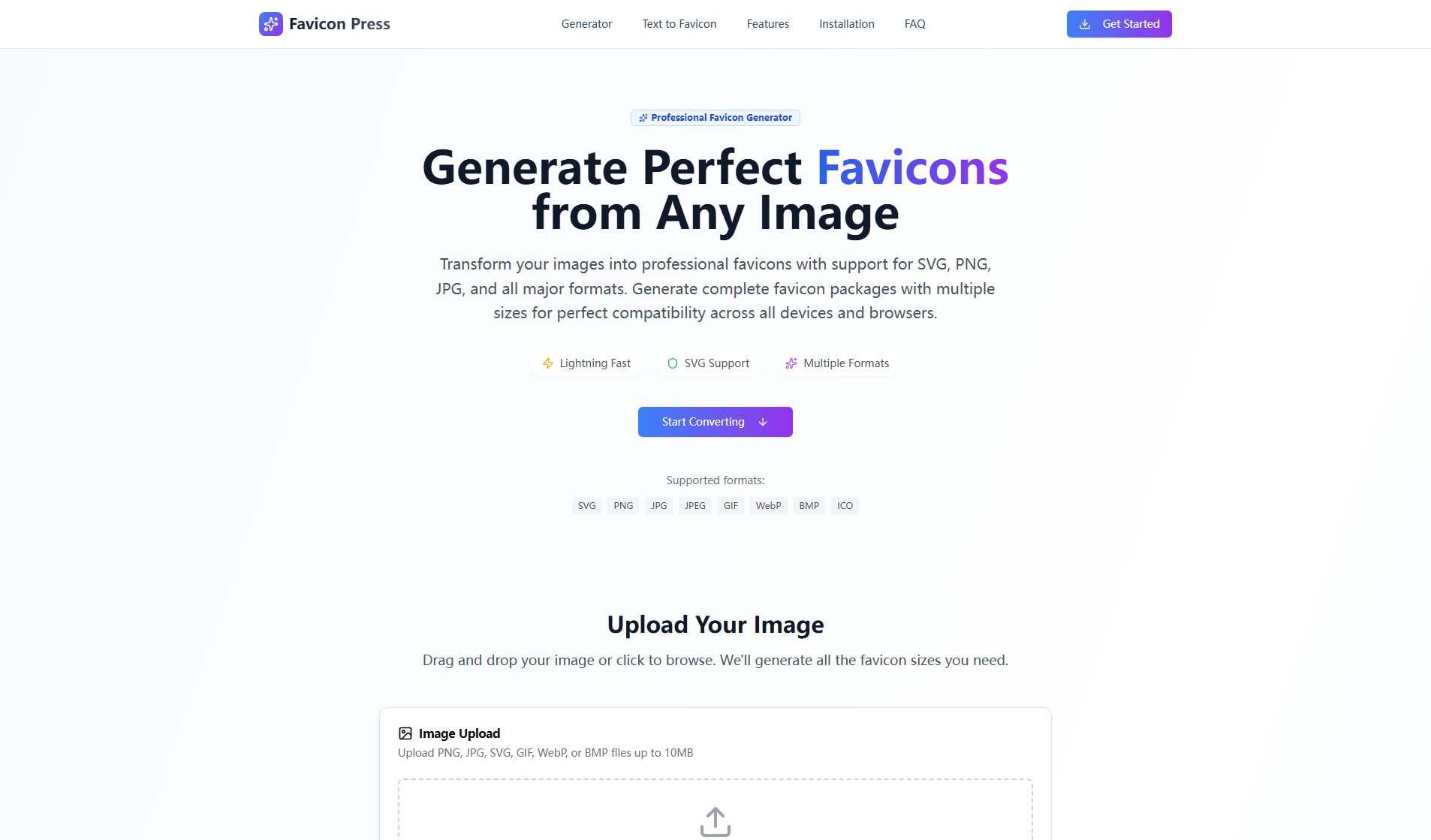 Favicon Generator Press Screenshot