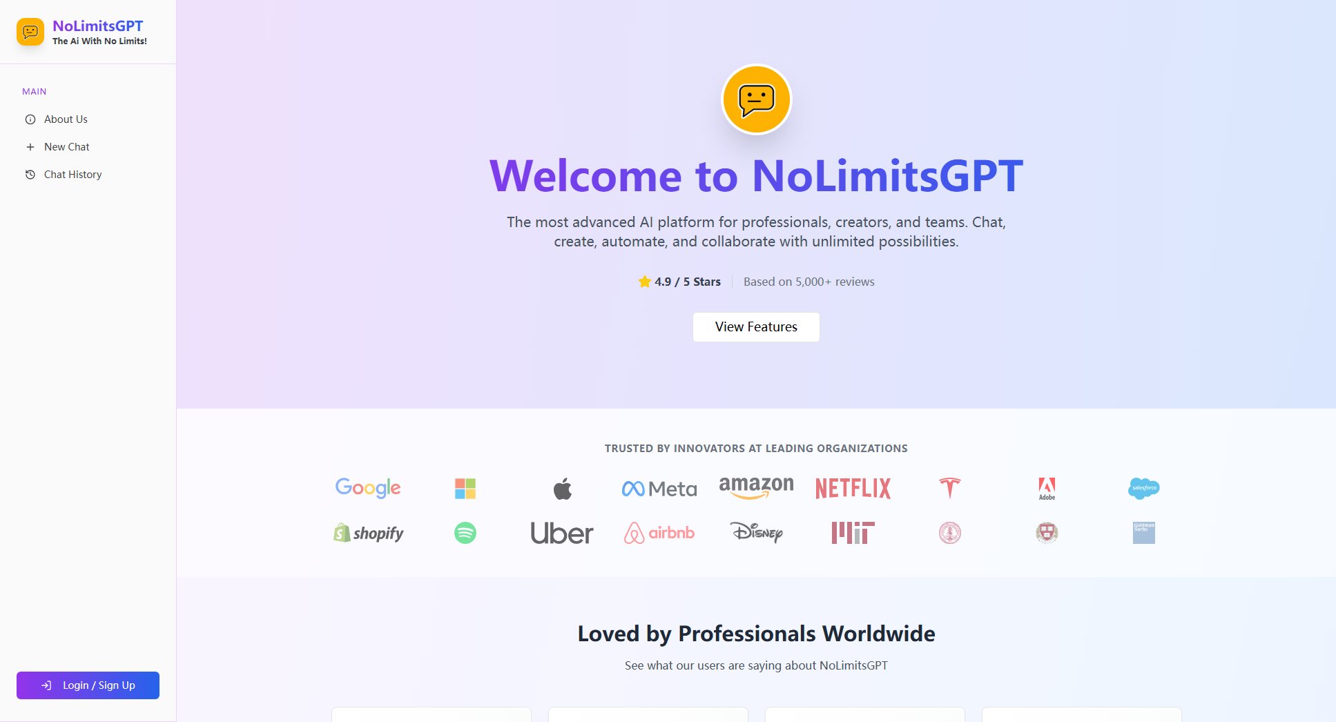 NoLimitsGPT Screenshot