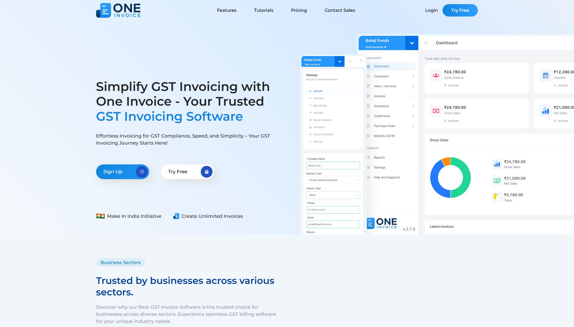 One Invoice Screenshot