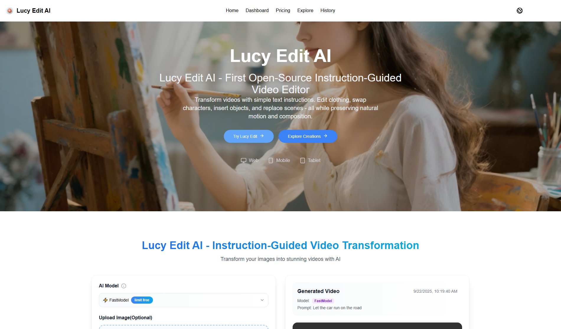 Lucy Edit AI Screenshot