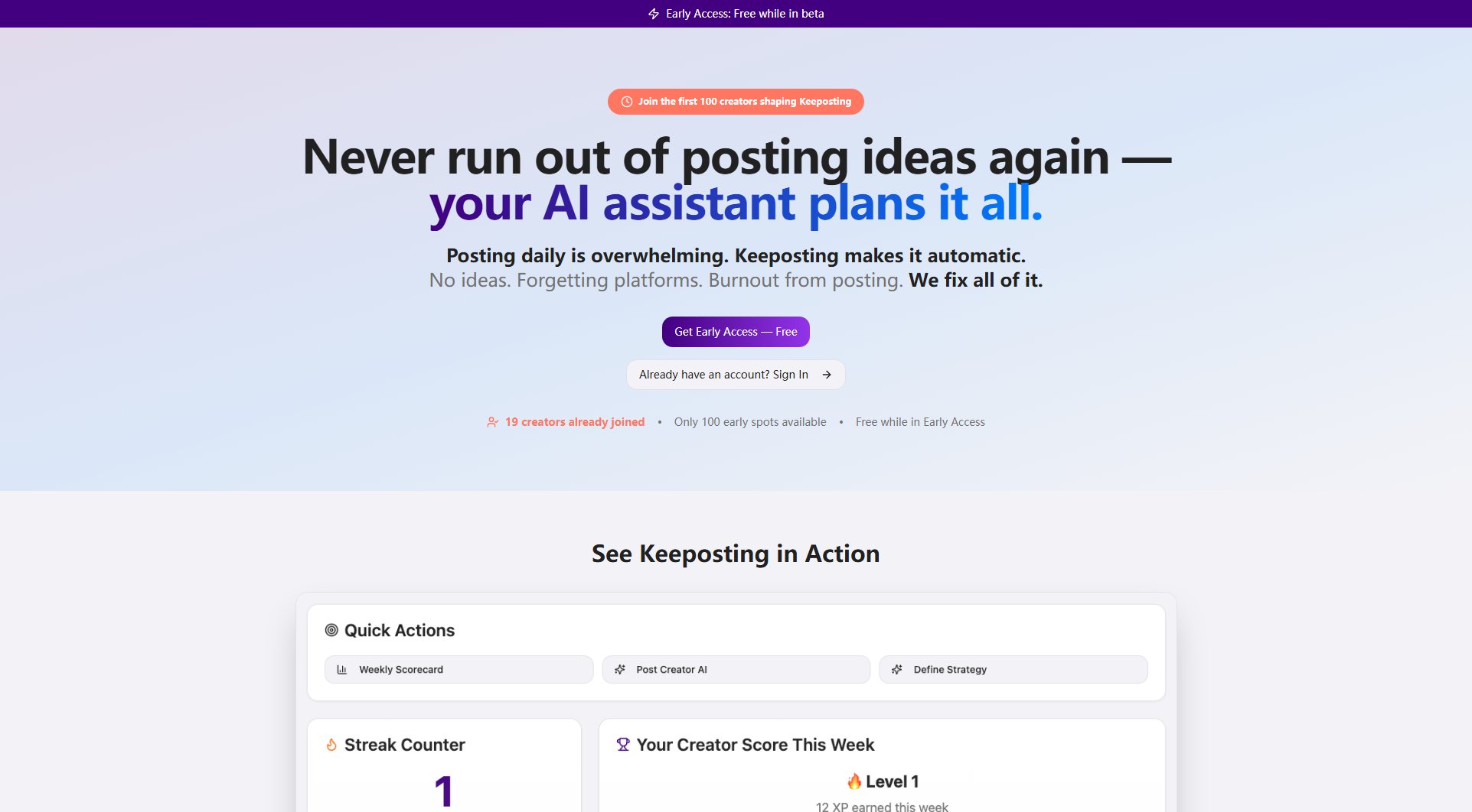 Keeposting Screenshot