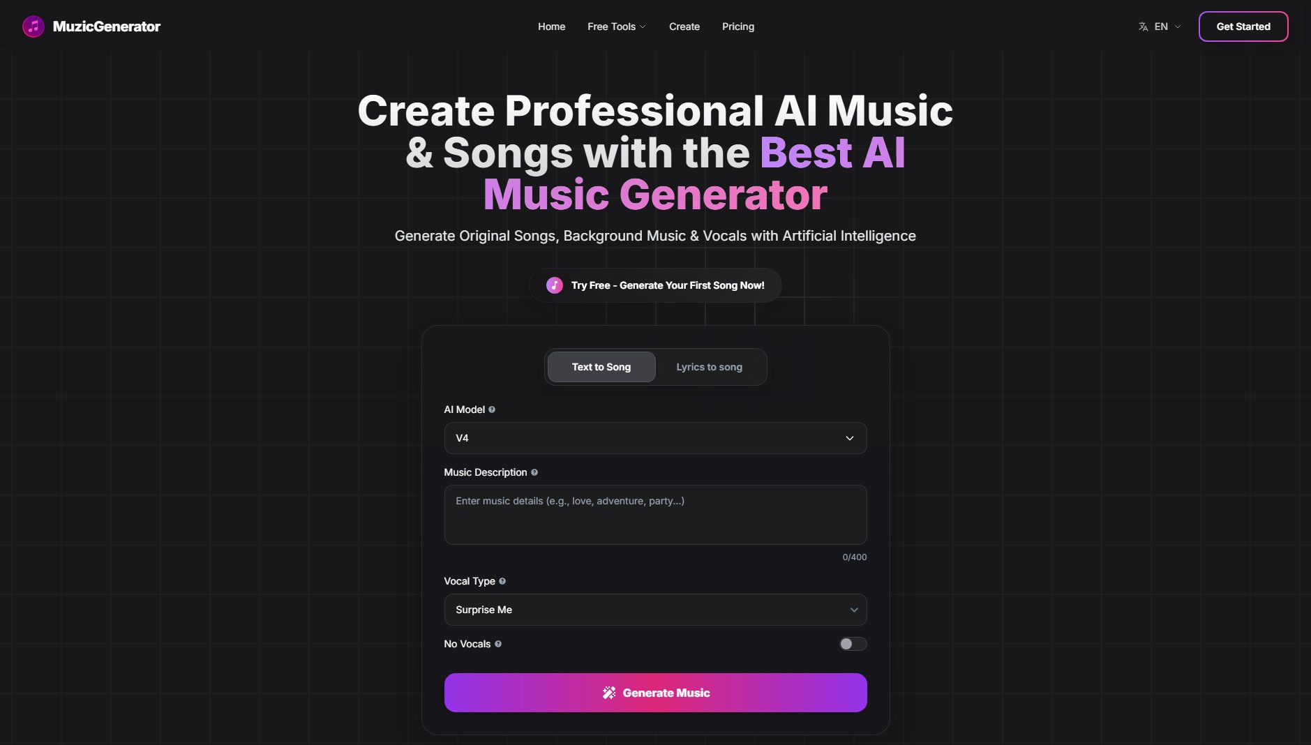 MuzicGenerator MuzicGenerator Interface & Screenshots