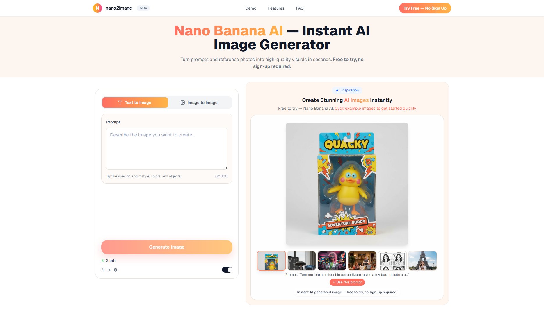 Nano Banana AI Nano Banana AI Interface & Screenshots