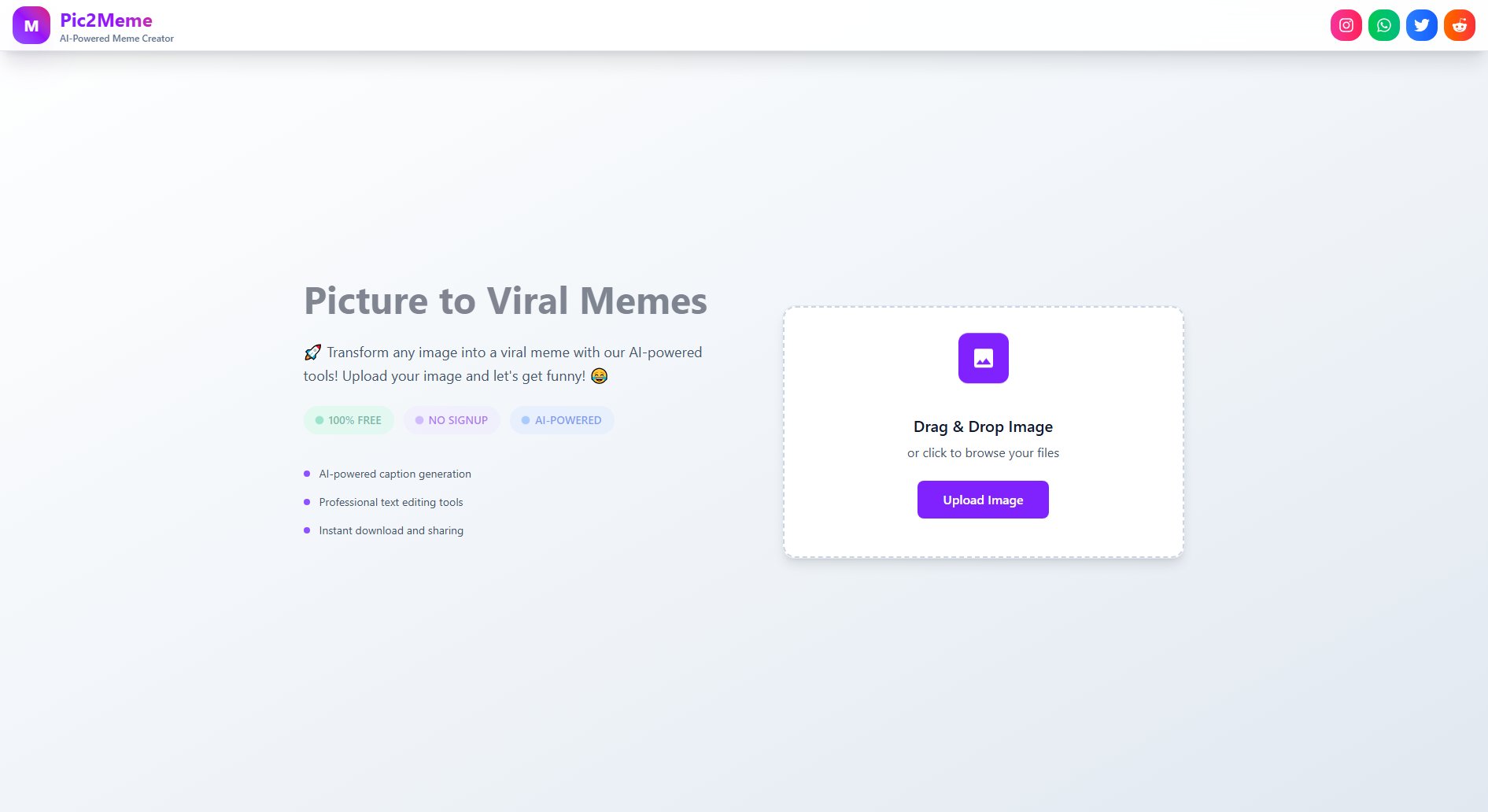Pic2Meme Pic2Meme Interface & Screenshots